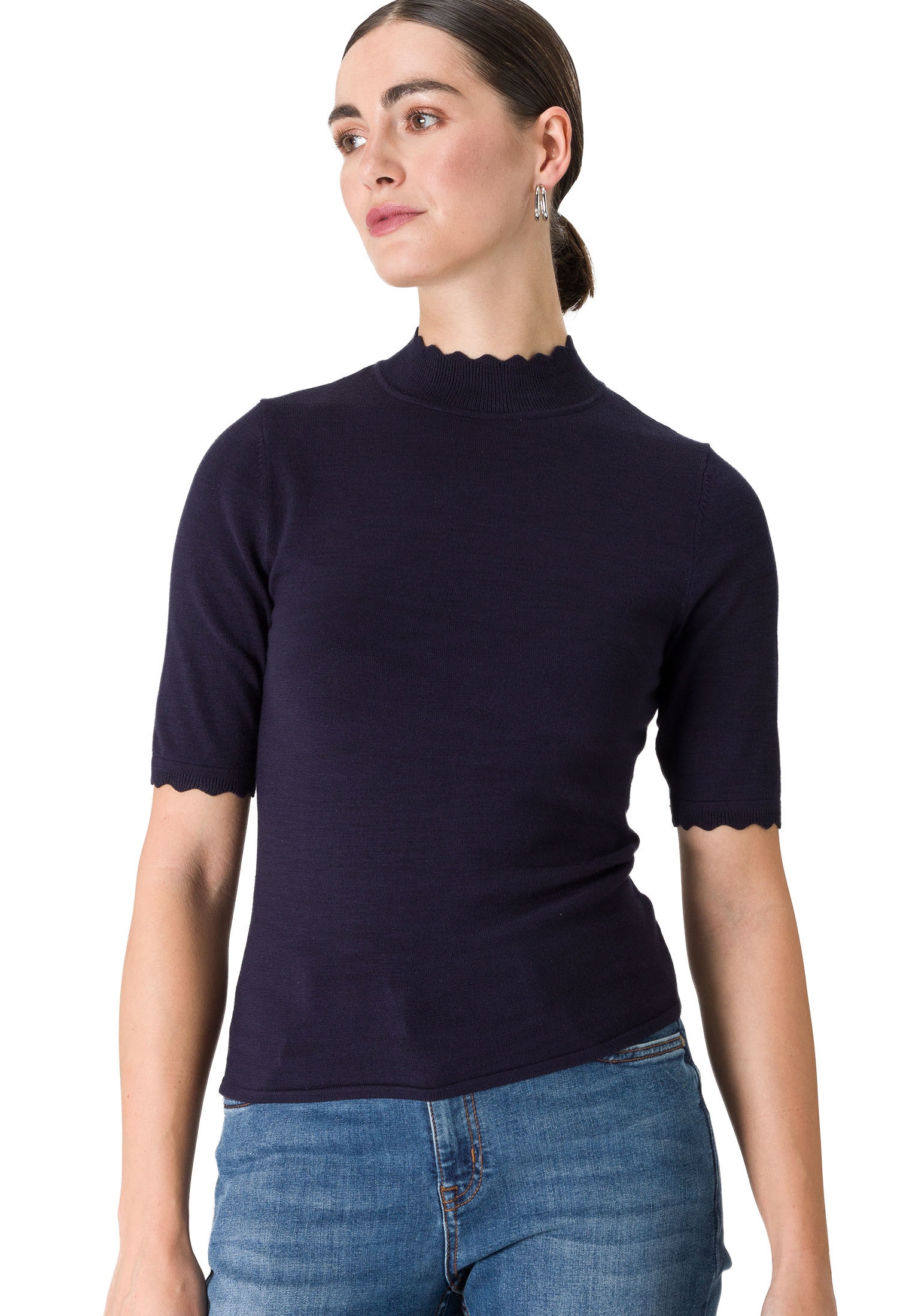 Kurzarmshirt »zero Pullover mit Stehkragen«, Plain/ohne Details