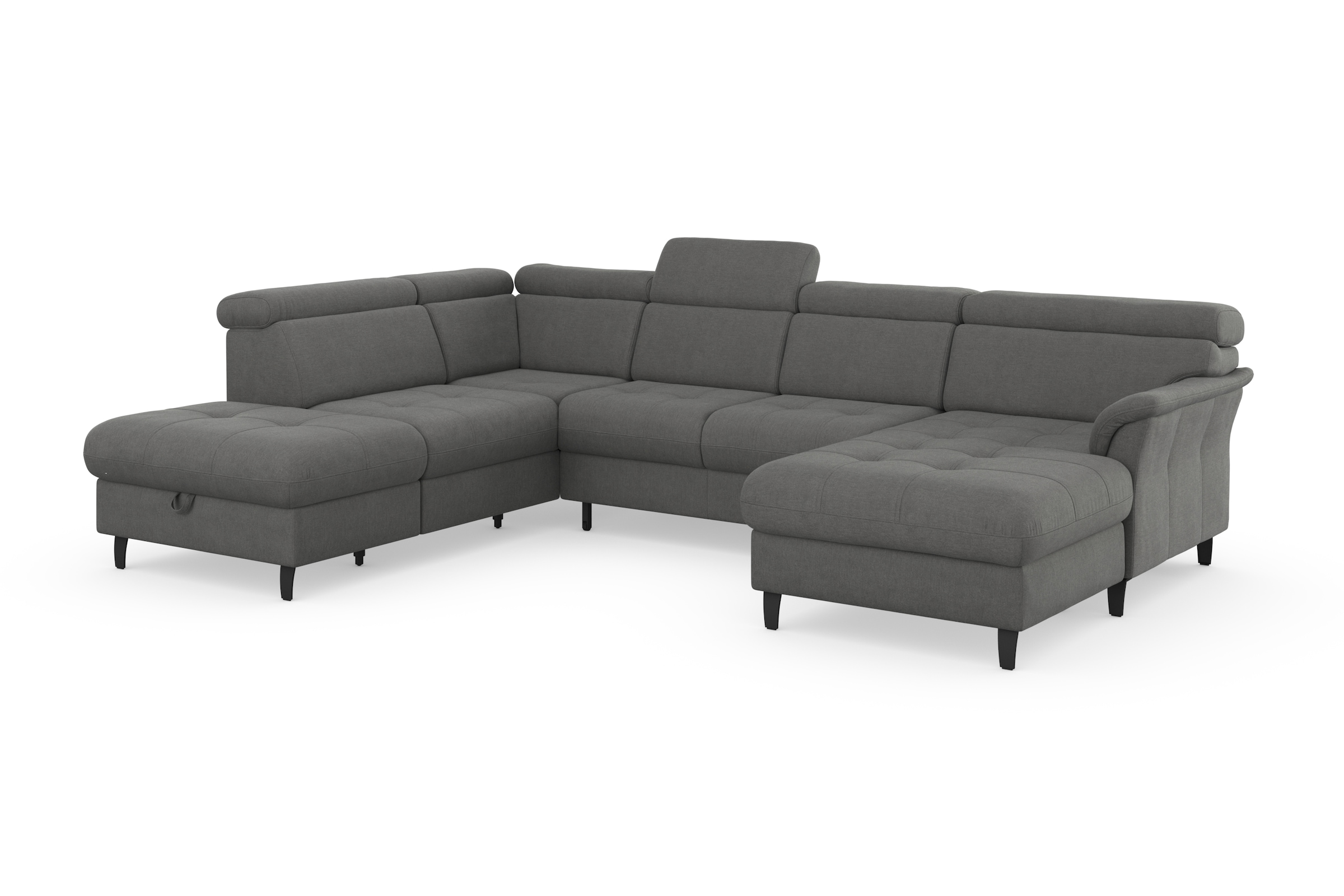 sit&more Wohnlandschaft »Marano U-Form«, inklusive Kopfteilverstellung, wahlweise mit Bettfunktion, Bettkasten
