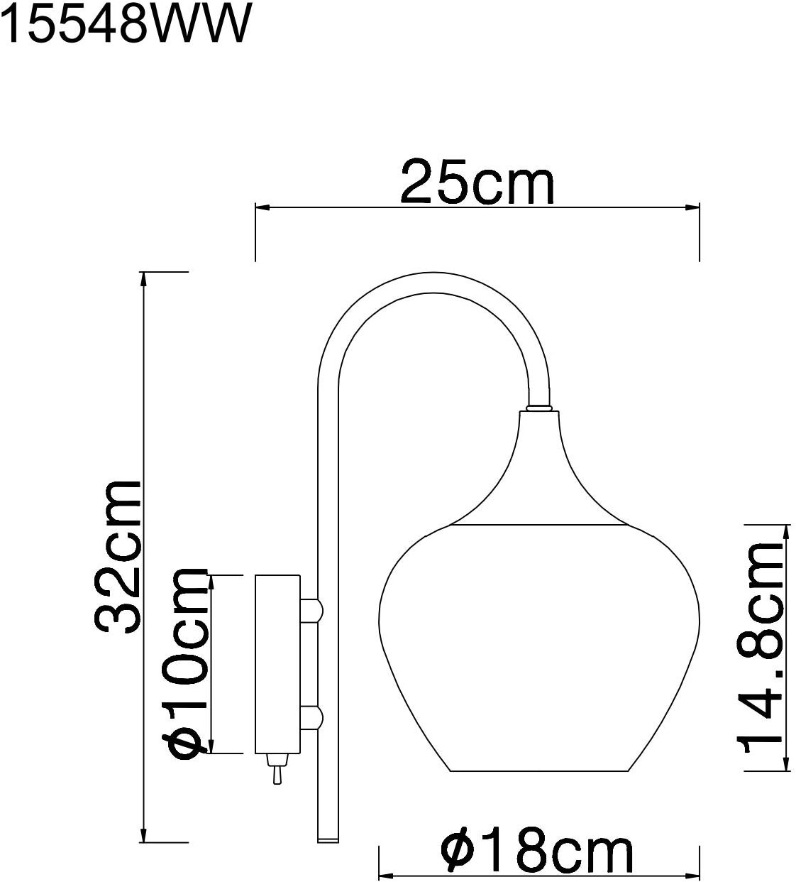 GLOBO LIGHTING Wandleuchte »MAXY«, Leuchtmittel E27 | ohne Leuchtmittel, Wandlampe/Metall/Glas Dekorillen/Lichtschein: abwärts/weiß chrom