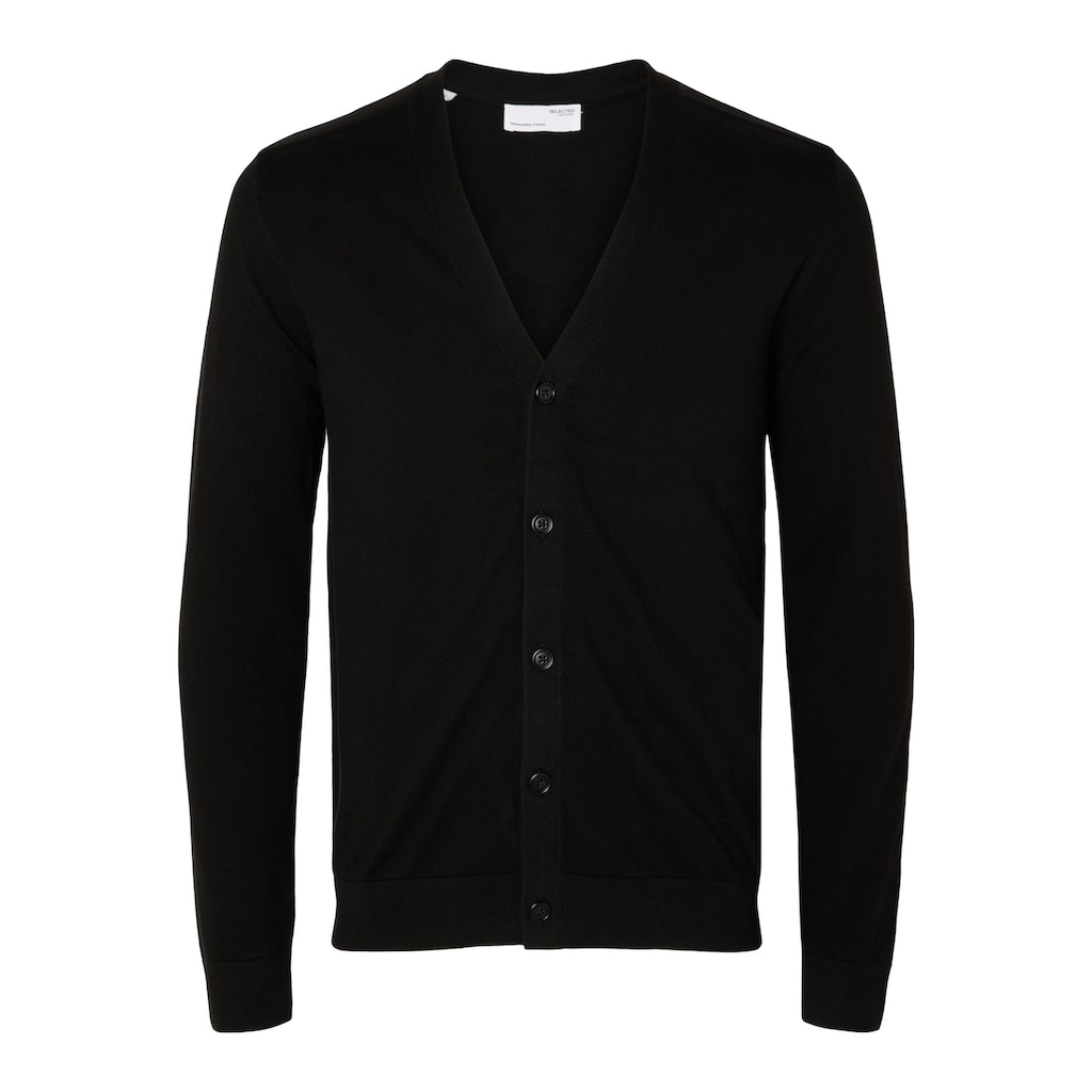 SELECTED HOMME Strickjacke »SLHBERG LS KNIT V-NECK CARDIGAN NOOS«