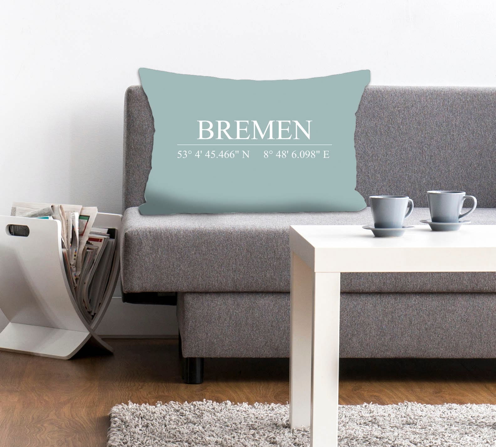 queence Dekokissen "Bremen" mit Schriftzug, Kissenhülle ohne Füllung, 1 Stü günstig online kaufen