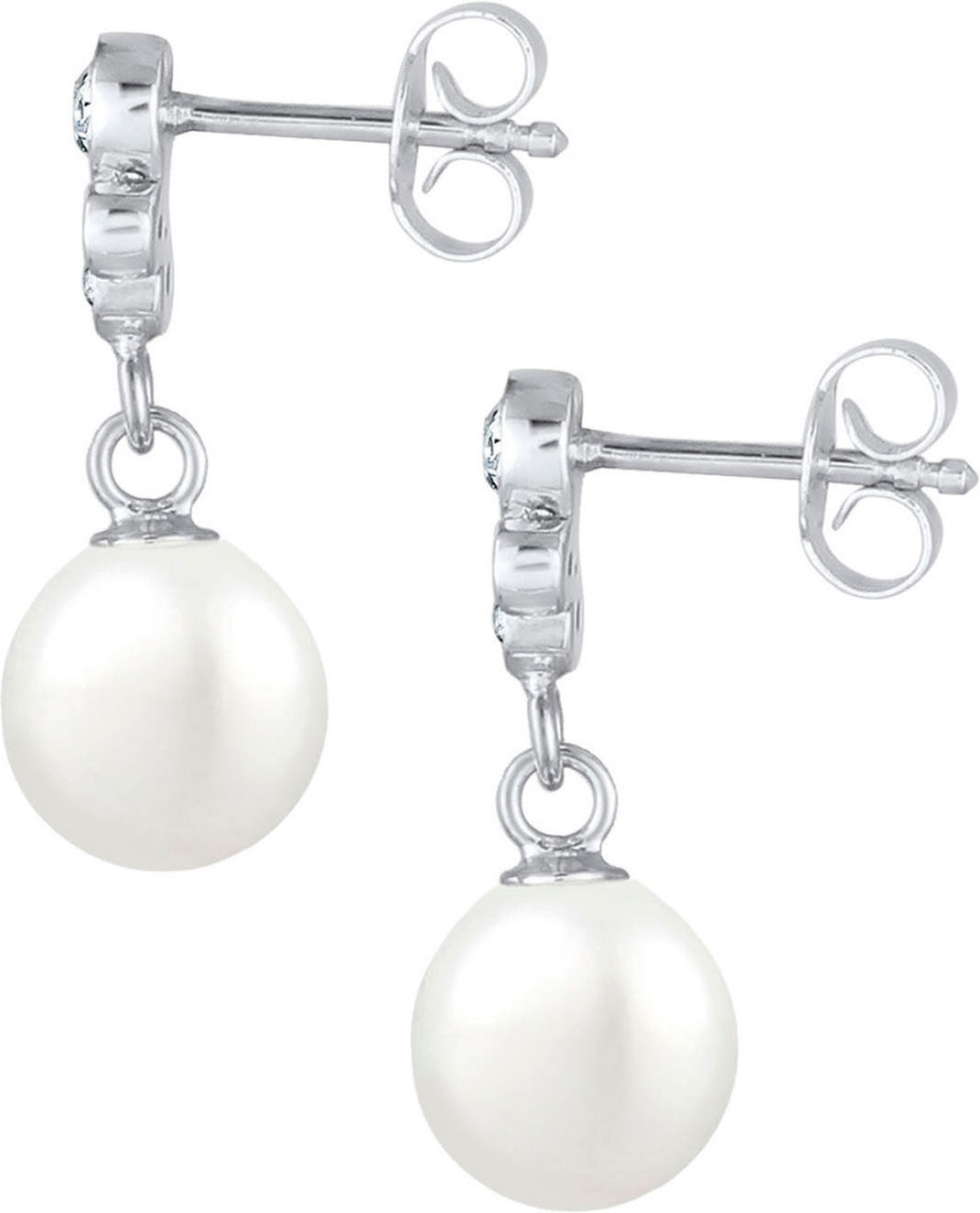 ELLI Shell Pearl Crystal Earrings White 925 Sterling Silver 3