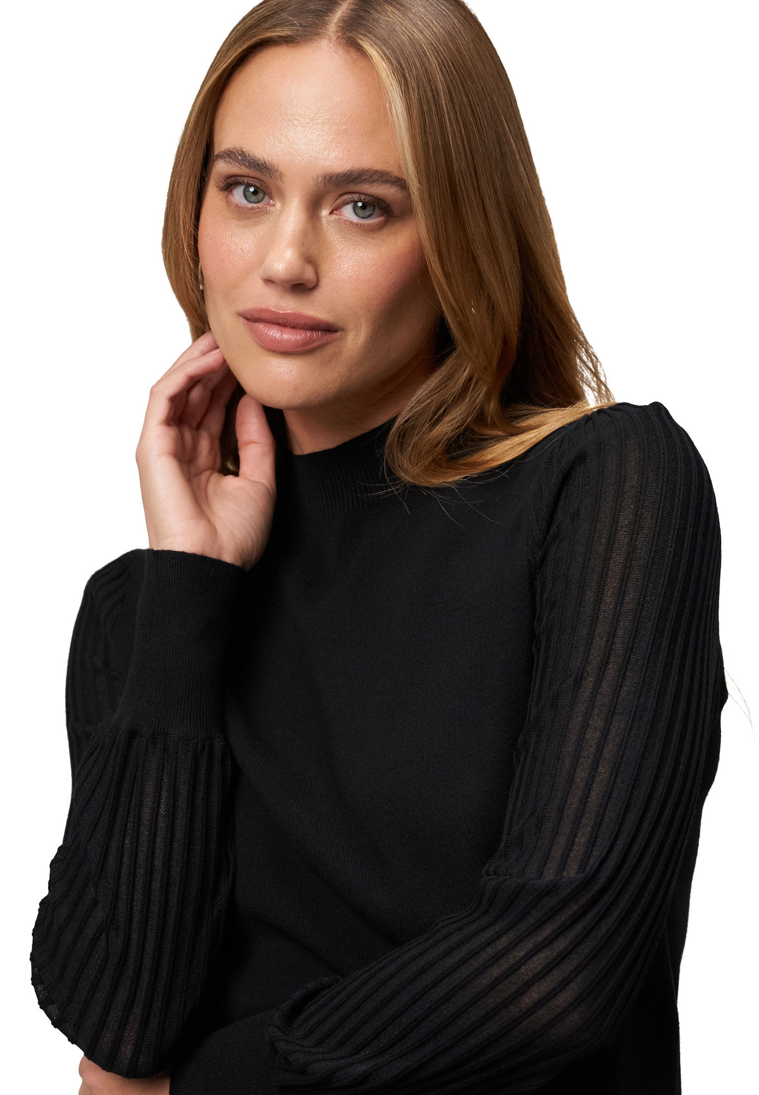 Zero Strickpullover »zero Damen Strickpullover mit transparenten Ärmeln«, (1 tlg.), weiteres Detail