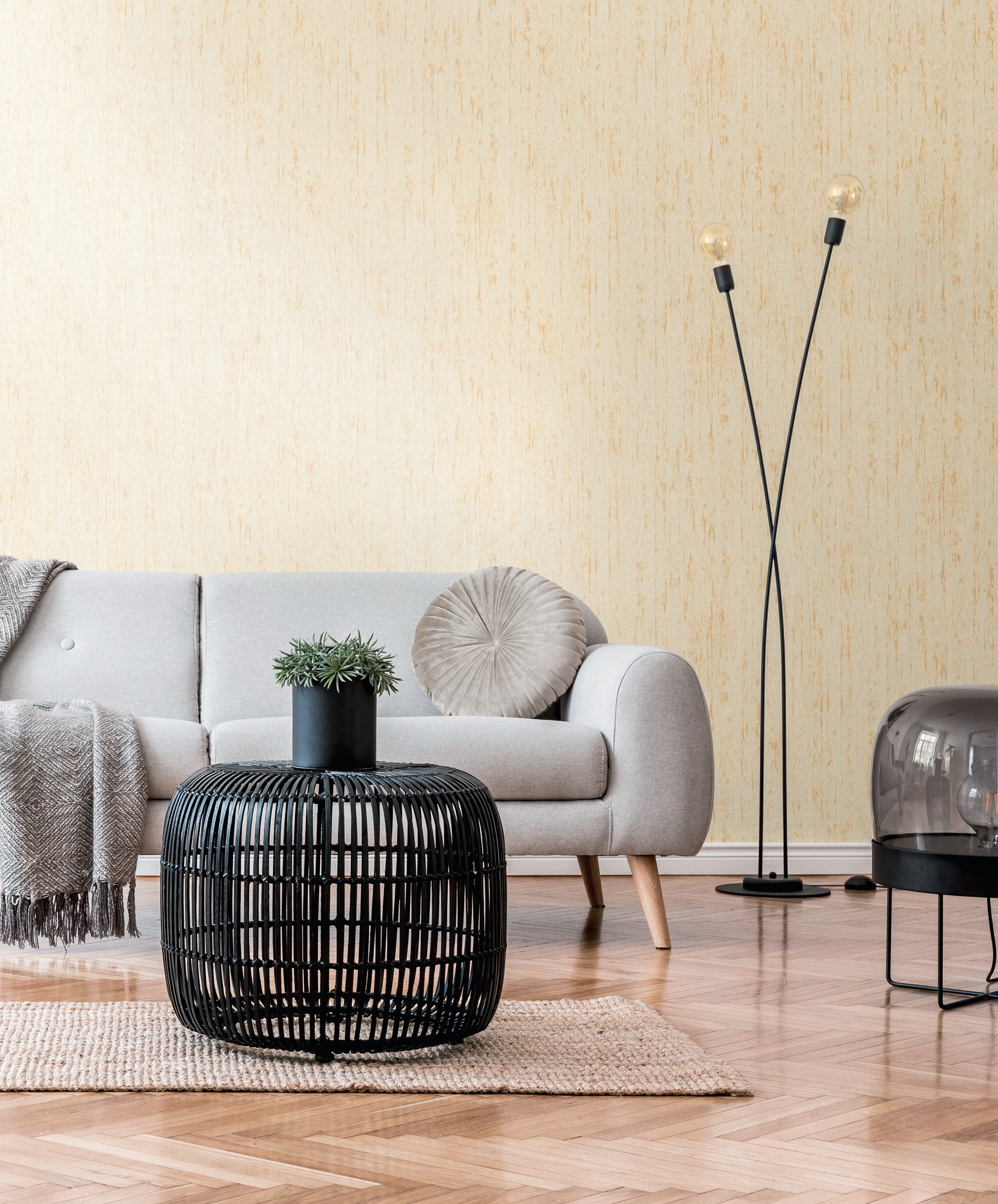 living walls Vliestapete »Smart Surfaces Holz-Optik Tapete Mustertapete Struktur-Optik Natur«, leicht glänzend, Vliestapete Metallic-Effekt für Schlafzimmer Küche Wohnzimmer Holz
