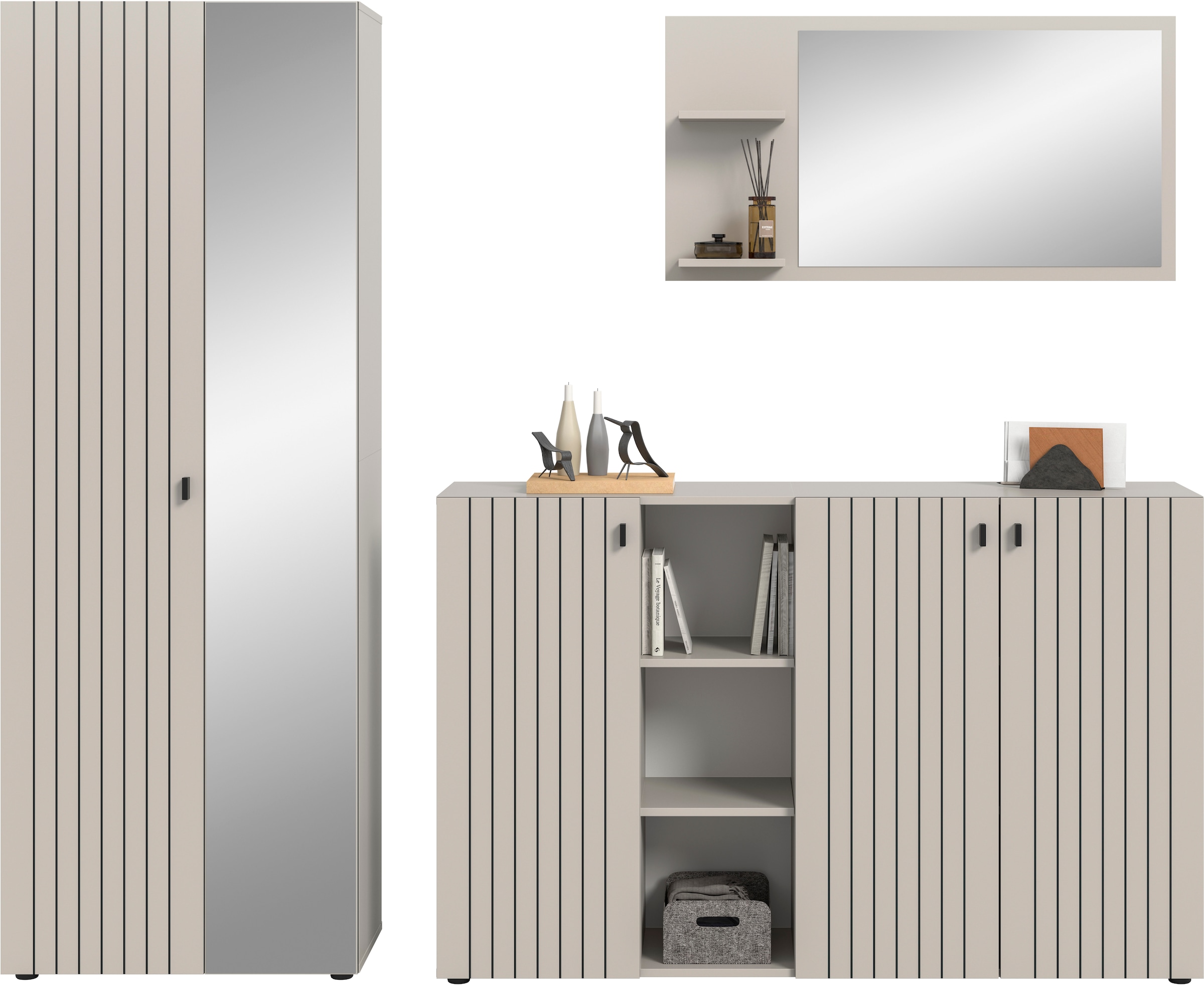 Home affaire Garderoben-Set "TATIO, 3-tlg. Garderobenkombination, Breite: 2 günstig online kaufen