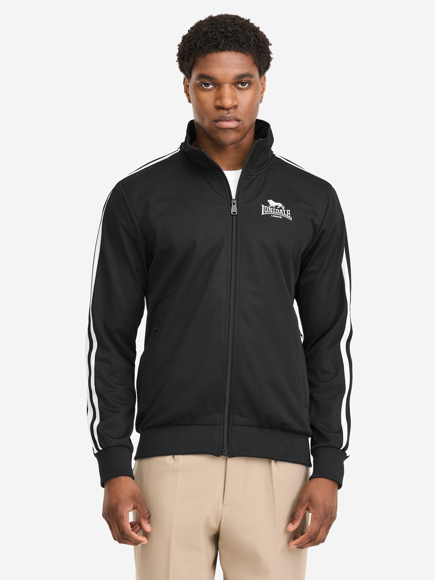 Lonsdale Trainingsjacke "HOLYAKE" für Erwachsene geeignet, mit geradem Rumpfabschluss