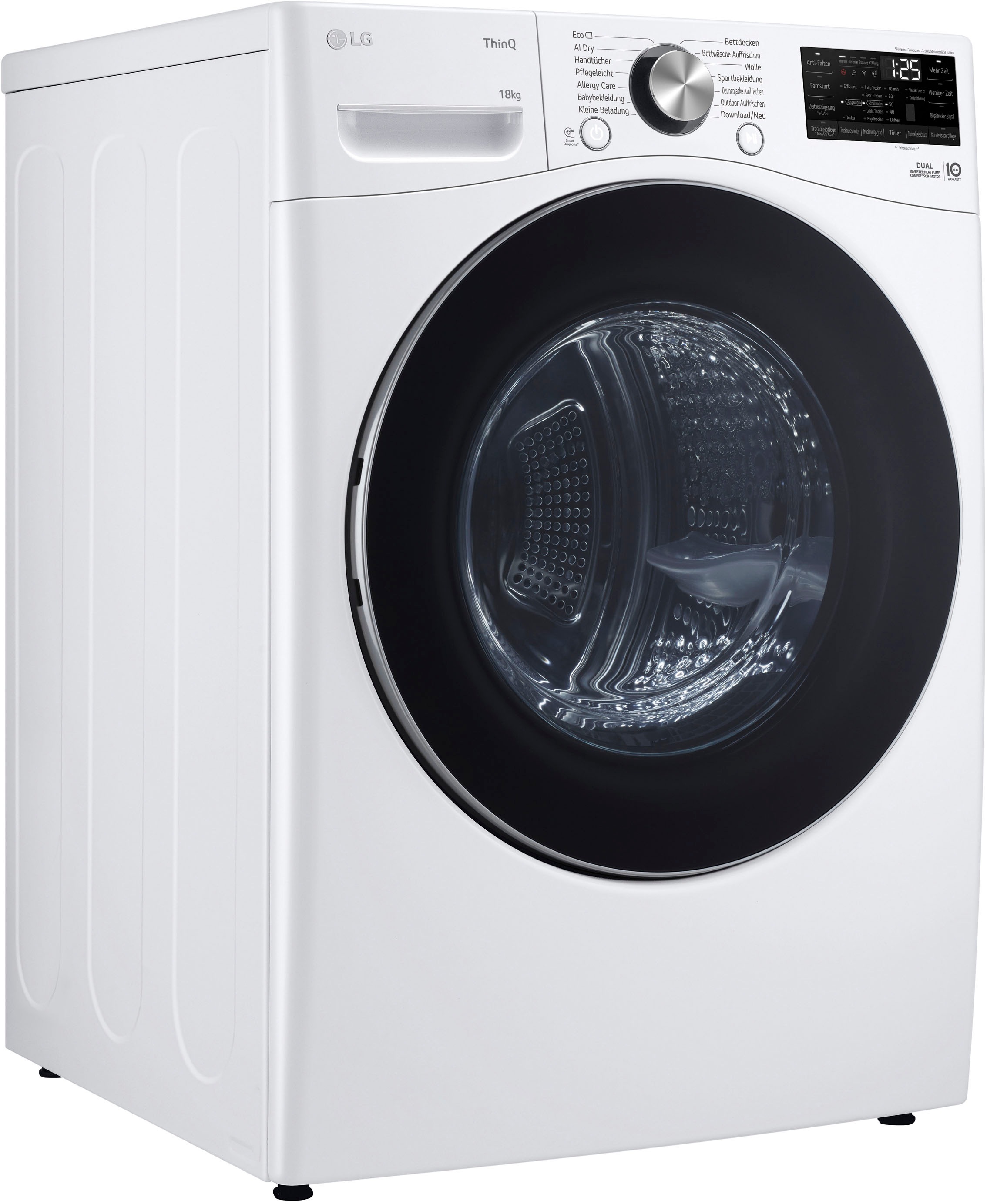 LG Wärmepumpentrockner "RT18VT", Energieeffizienz: D (A-G), weiß, B:77cm H:99cm T:82cm, Trockner, Allergy Care 2