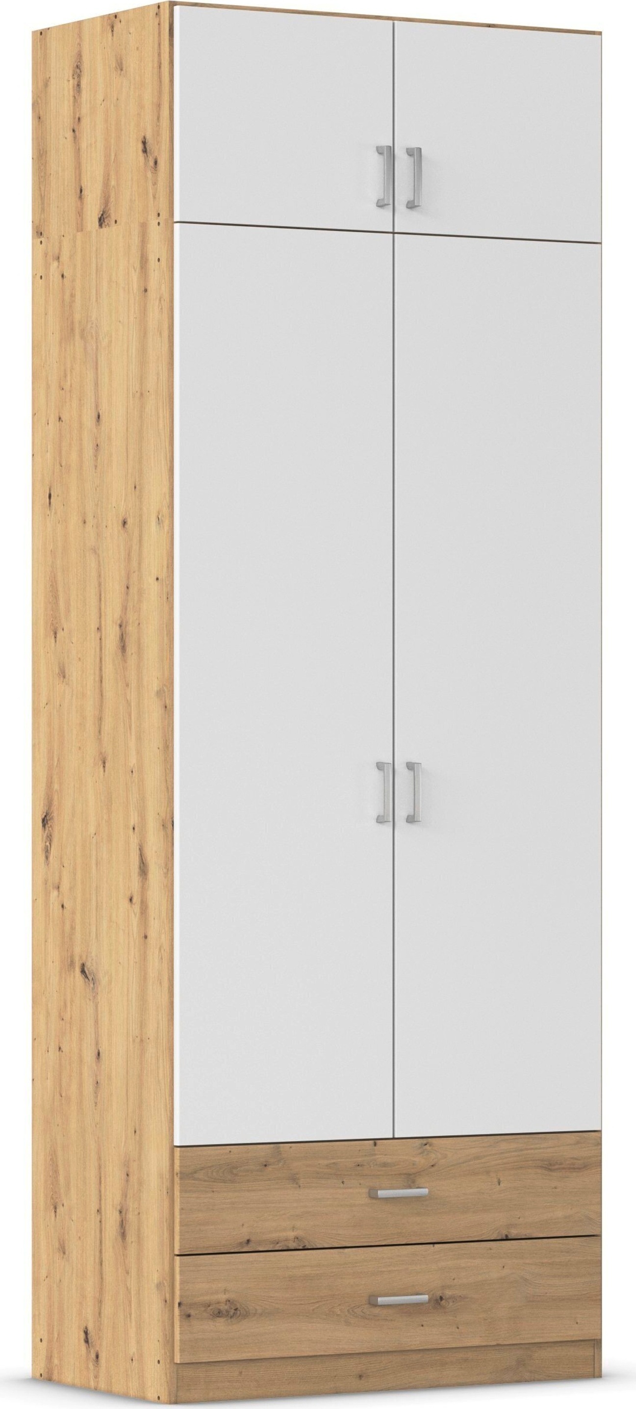 rauch Kleiderschrank »Schrank Garderobe Wäscheschrank GAMMA in 4 Breiten 91-226 cm« 3 verschiedene Ausstattungen BASIC/CLASSIC/PREMIUM (inkl. SOFT-CLOSE),  mit Schubladen und Schrankaufsatz, schlichtes Design MADE IN GERMANY