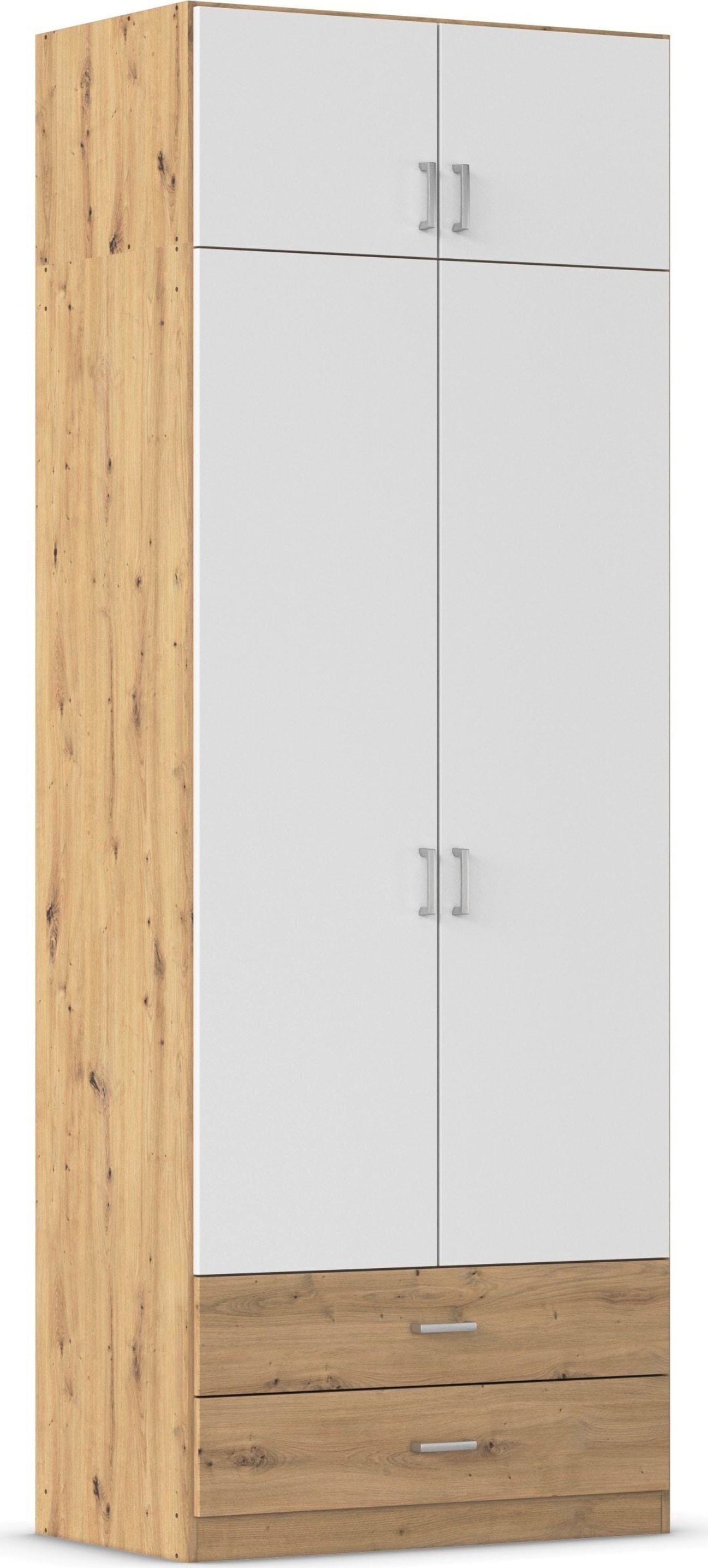rauch "Schrank Garderobe Wäscheschrank GAMMA in 4 Breiten 91-226 cm" 3 verschiedene Ausstattungen BASIC/CLASSIC/PREMIUM (inkl. SOFT-CLOSE), mit Schubladen und Schrankaufsatz, schlichtes Design MADE IN GERMANY