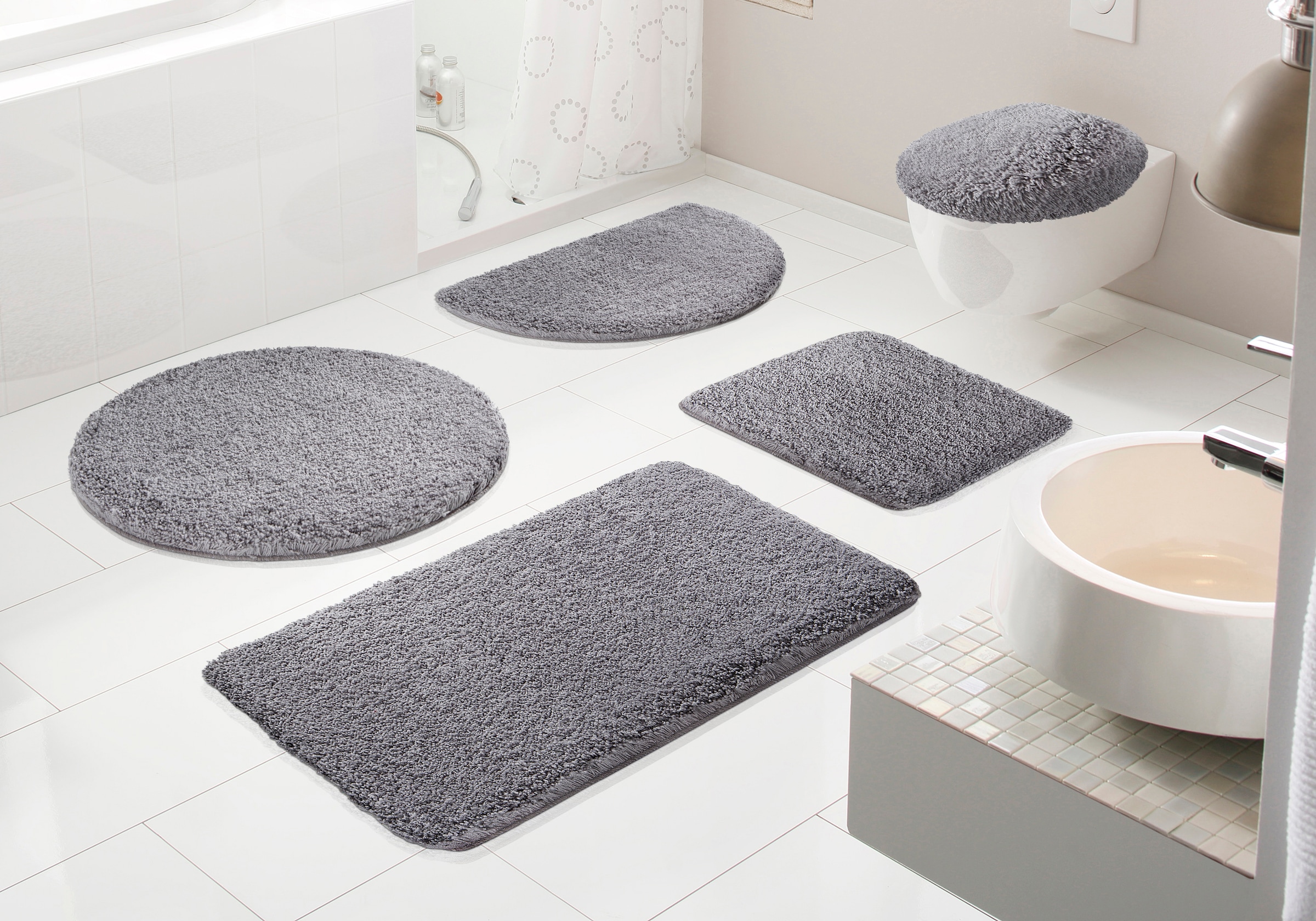 Kleine Wolke Badematte »Mellow«, rutschhemmend beschichtet, schnell trocknend, Badteppich, Uni-Farben, rechteckig & rund erhältlich