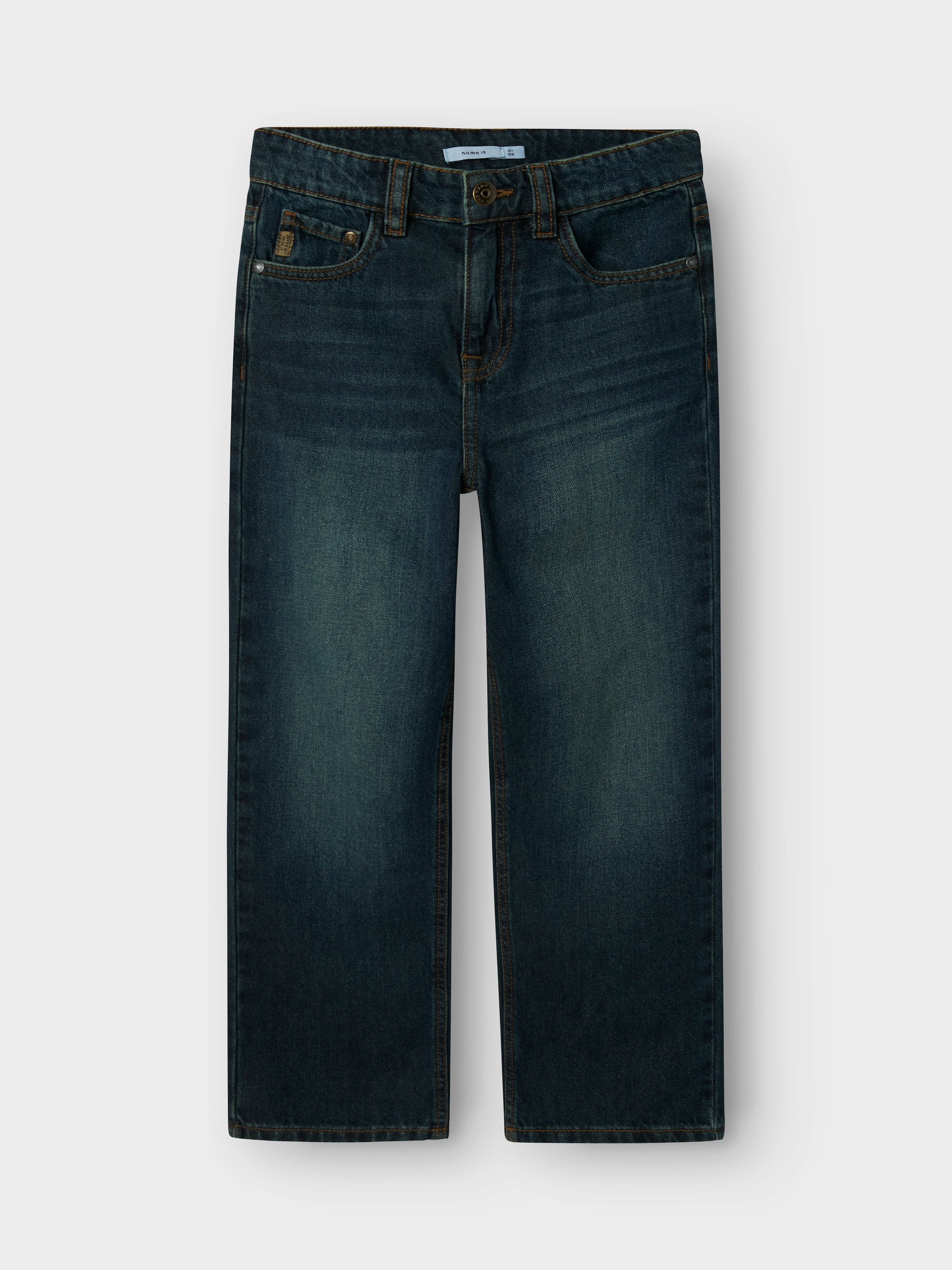 Name It Straight-Jeans »NKFROSE für Mädchen mit High Waist und weitem Bein«, unifarben, casual, loose fit, Baumwollmischung, Denim