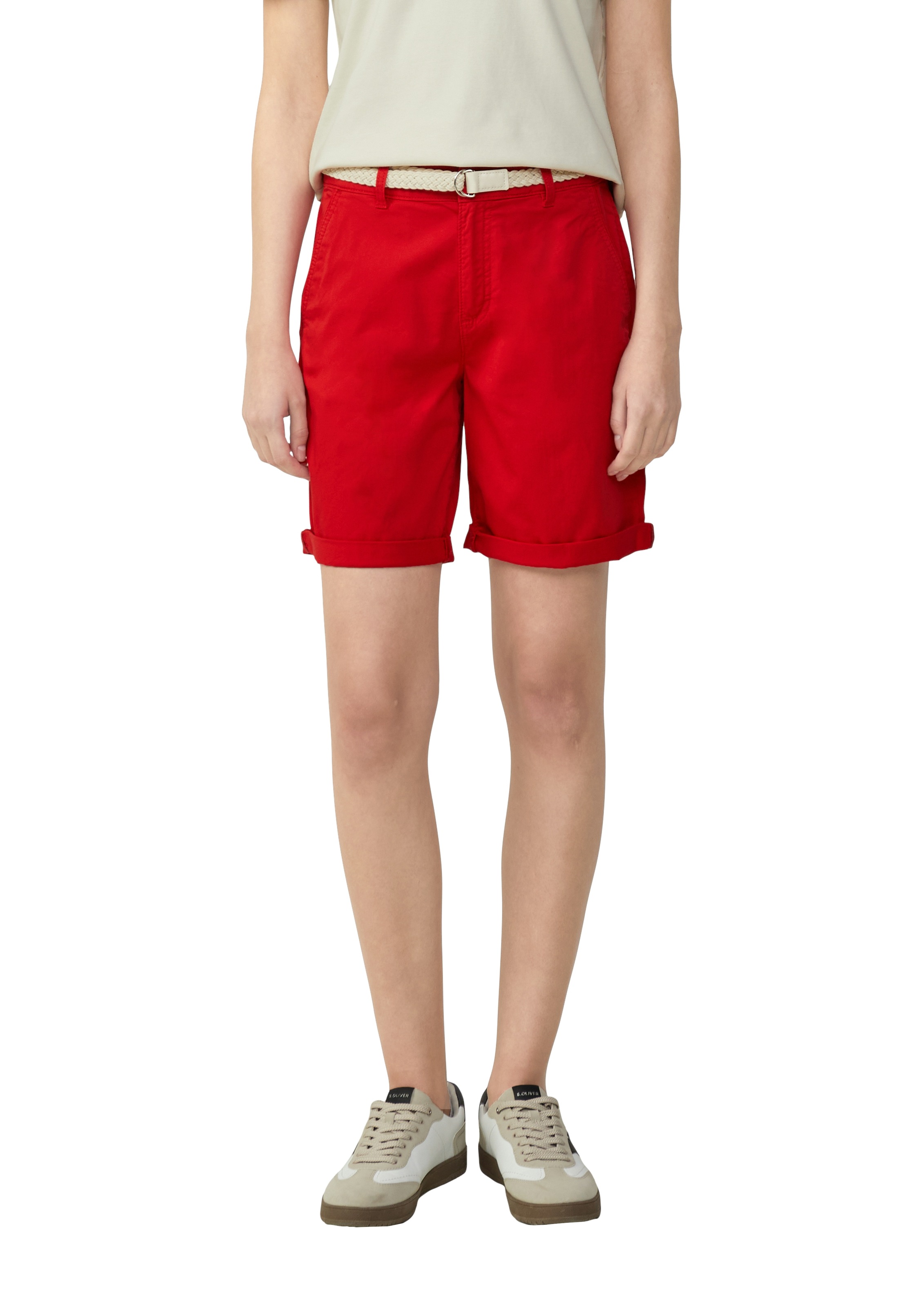 s.Oliver Chinoshorts, Sommerhose mit geflochtenem Gürtel günstig online kaufen