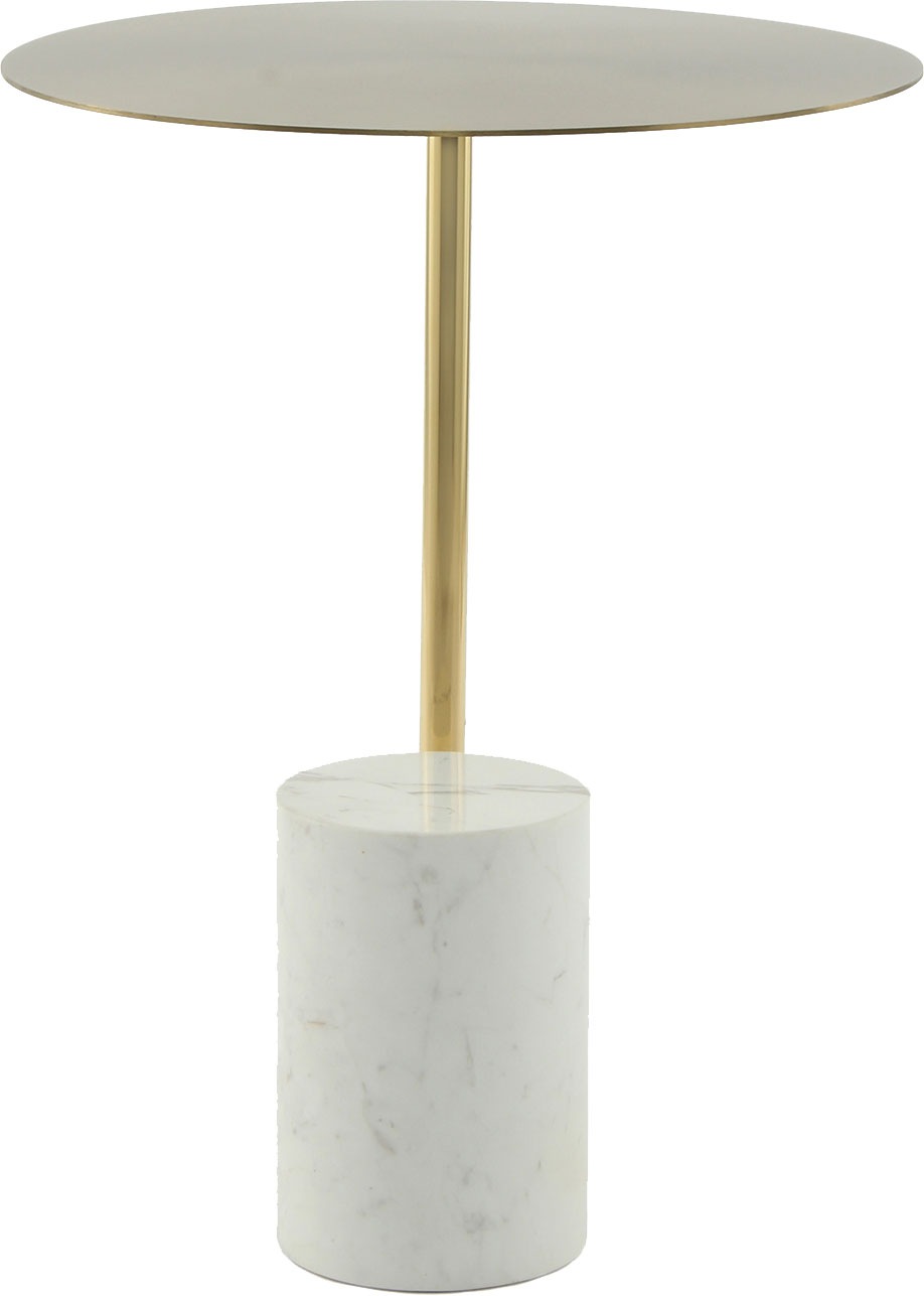 Kayoom Beistelltisch »Oscar 425, Runder Marmorfuß mit scharfen Kanten« 1 Stk. tlg. Runder Marmorfuß, runde Ablagefläche und Gestell aus Edelstahl