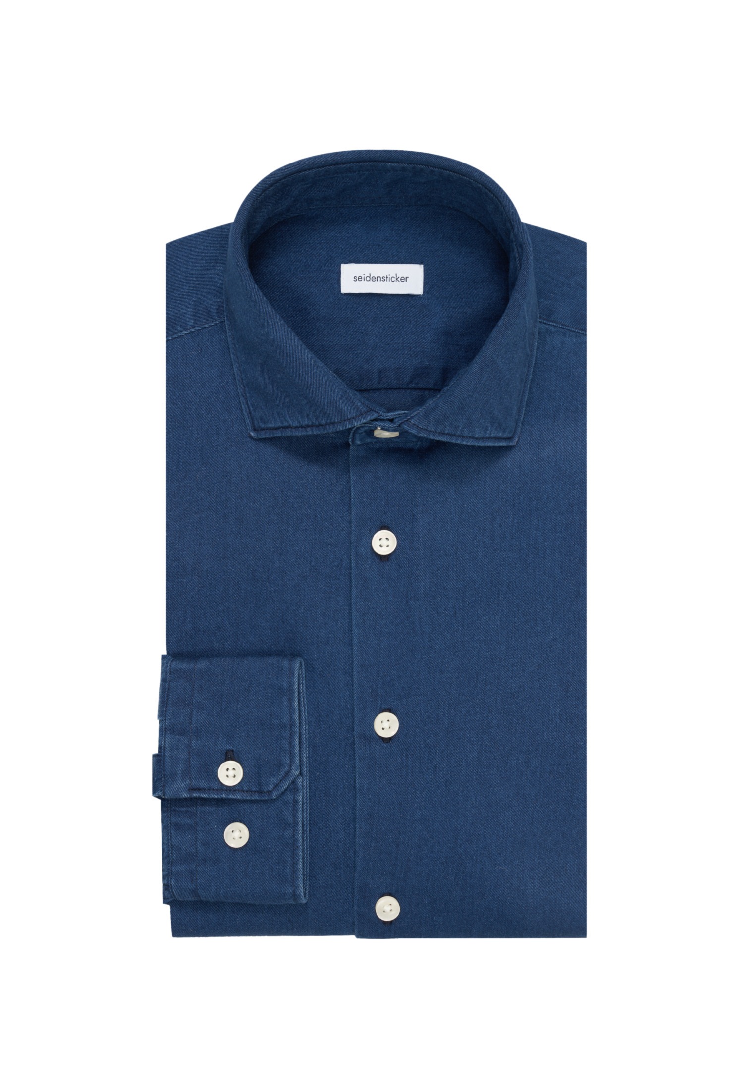 seidenstickerJeanshemd, Regular Kentkragen Denim