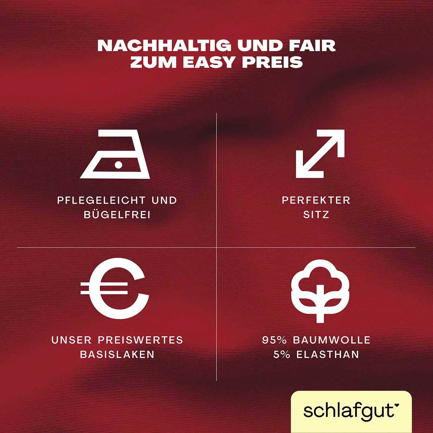 Thumbnail - Schlafgut Spannbettlaken "EASY Jersey Elasthan Boxspring" MADE IN GREEN by OEKO-TEX