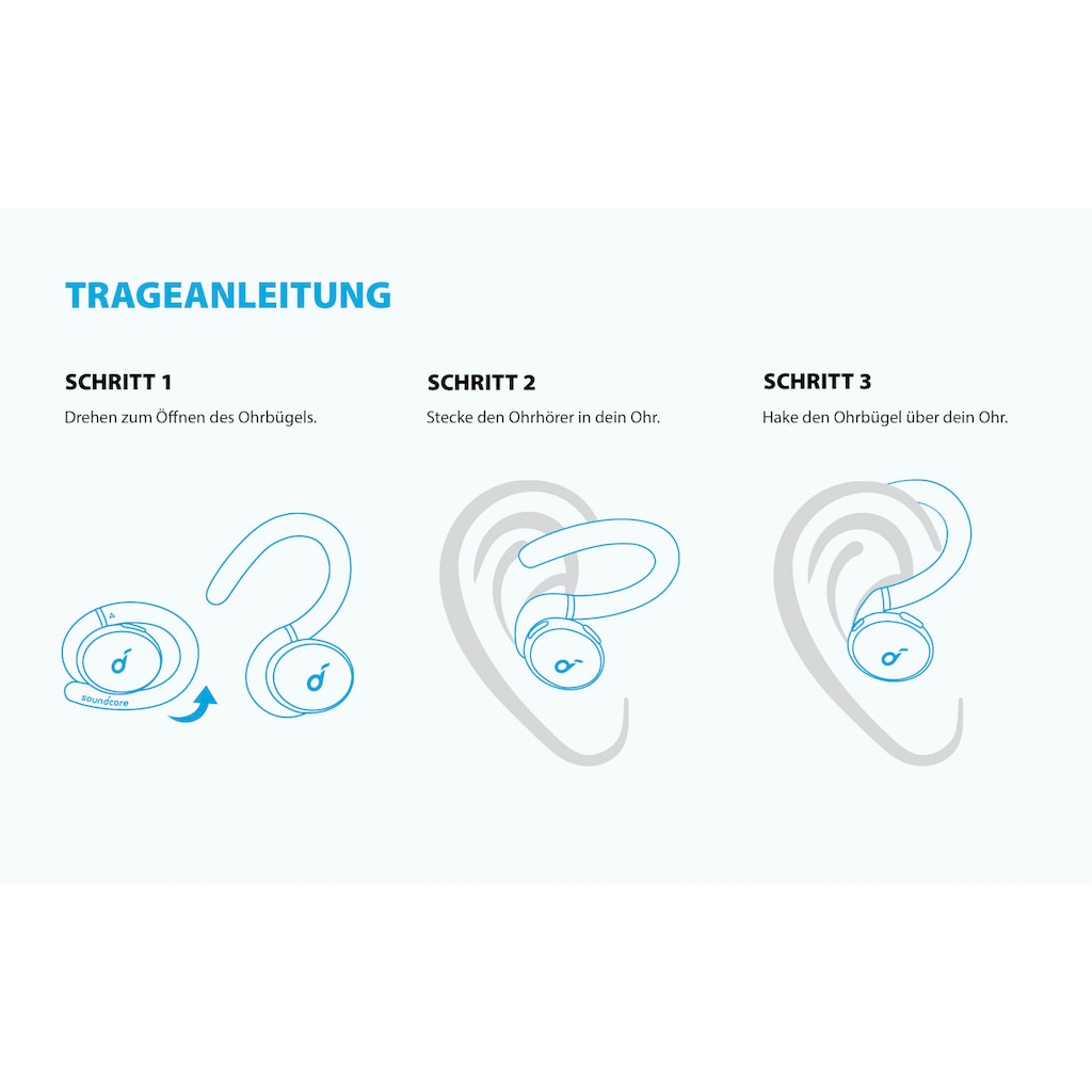 Anker In-Ear-Kopfhörer »Soundcore Sport X10«, Bluetooth, Active Noise Cancelling (ANC)-Sprachsteuerung