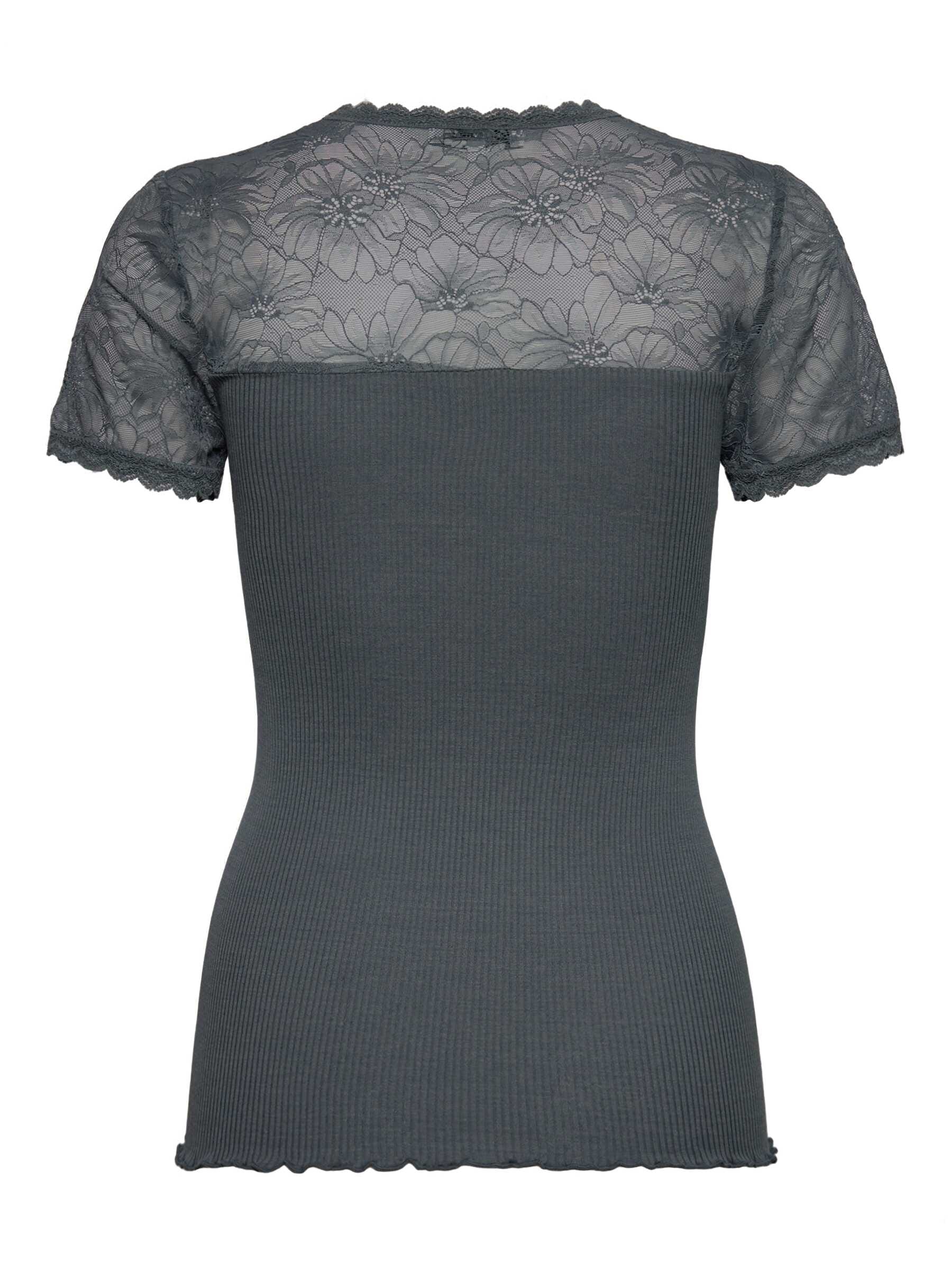 rosemunde T-Shirt »Beatha lace t-shirt« Halbarm, Ärmel und Dekolleté sowie oberer Rücken aus Spitze, Seidenmix