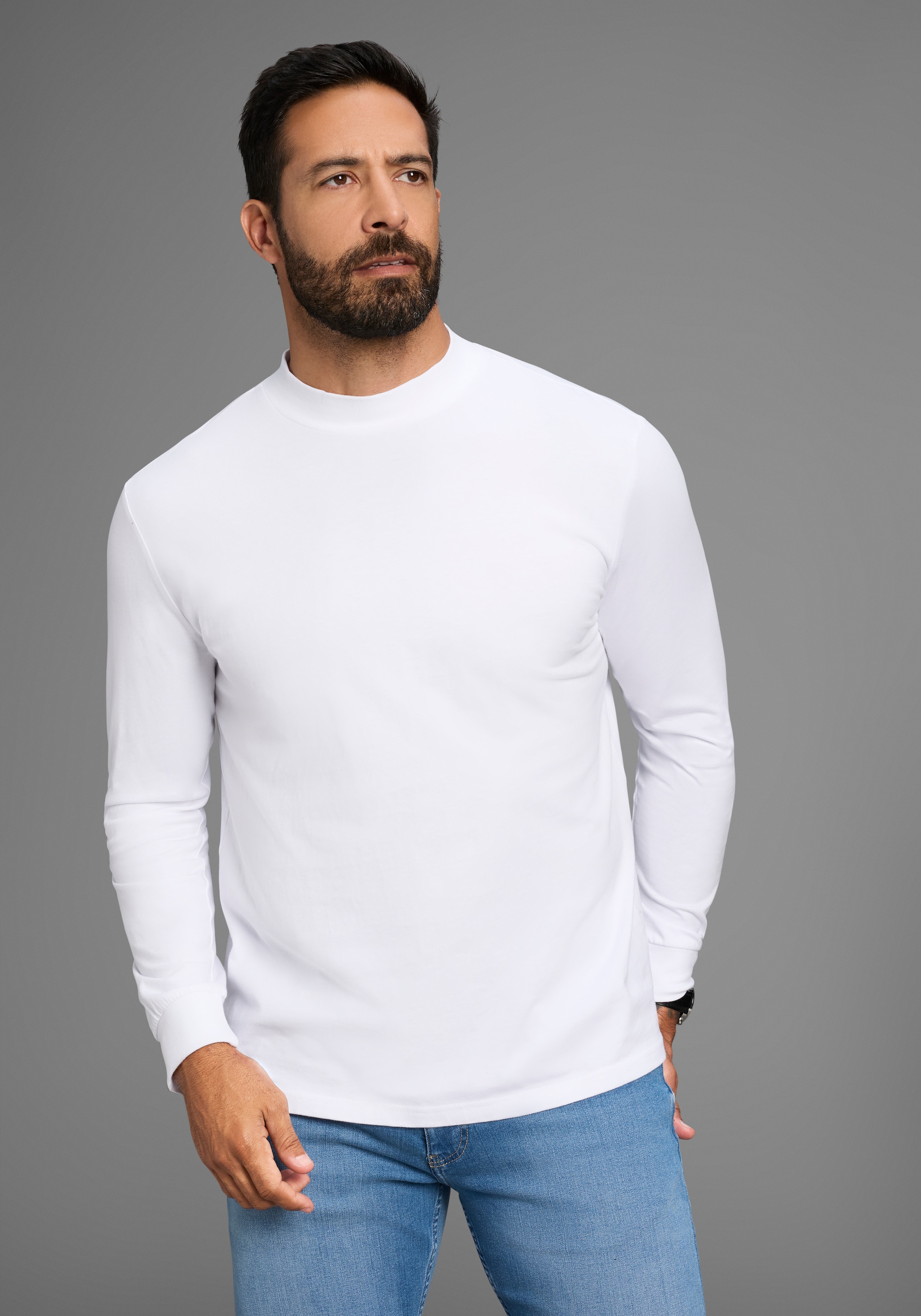 Mans World Stehkragenshirt "Neue Kollektion", mit Bündchen günstig online kaufen