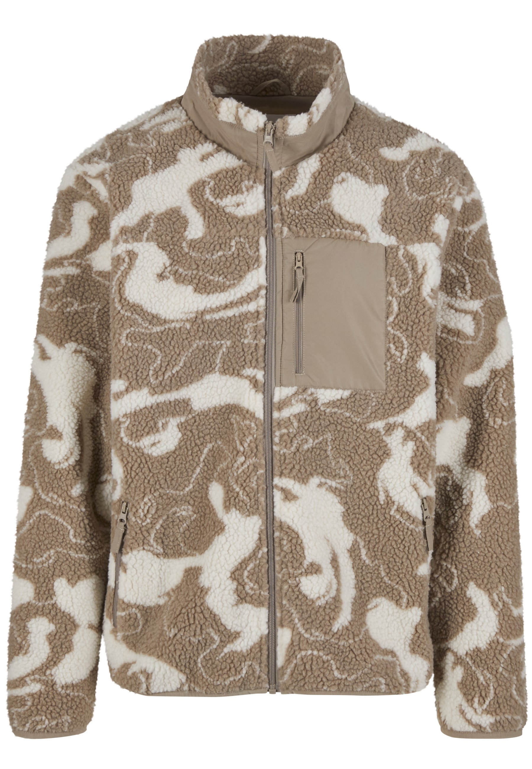 URBAN CLASSICS Allwetterjacke "Urban Classics Pattern Teddy Trackjacket" 1 günstig online kaufen