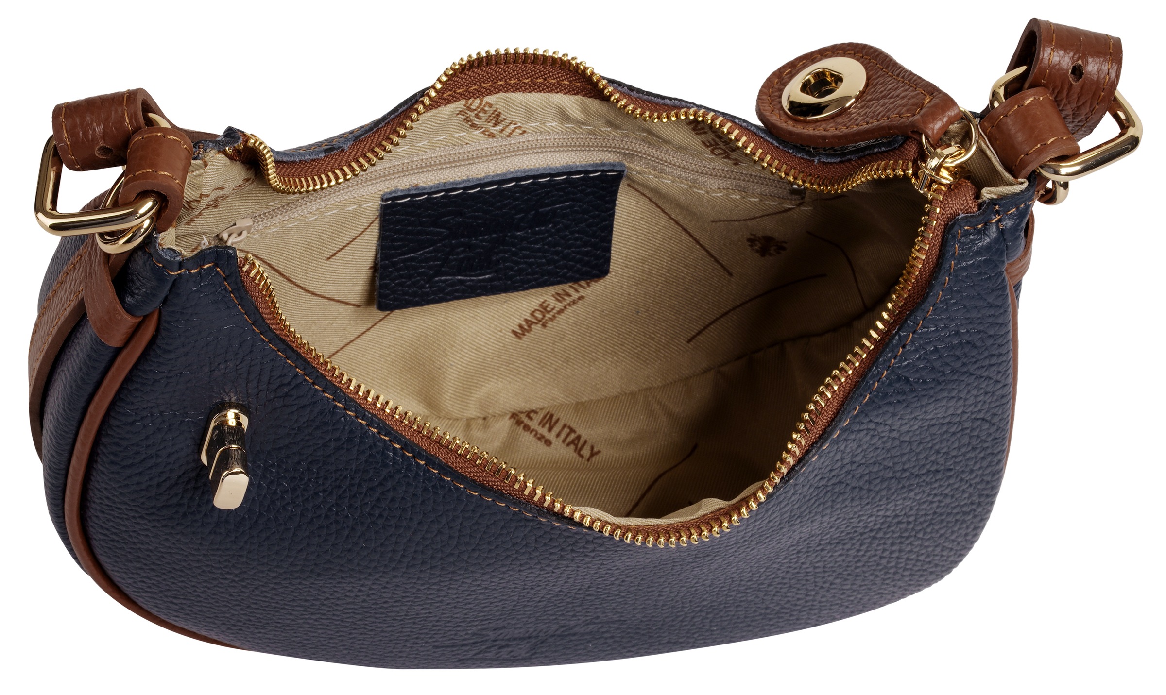Samantha Look Henkeltasche echt Leder, Made in Italy