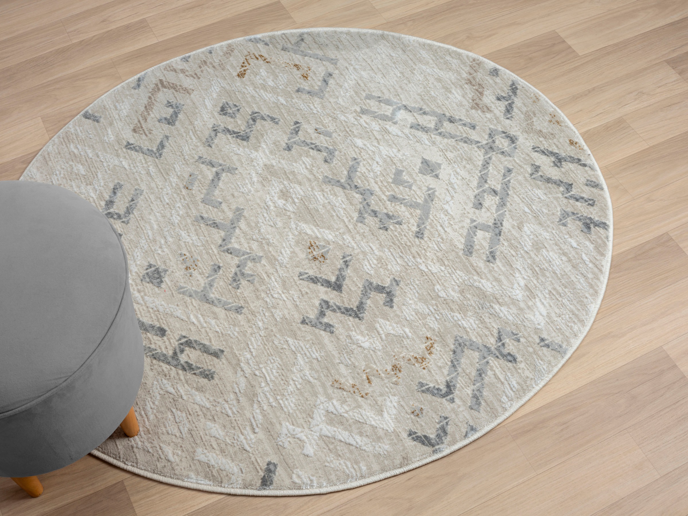 Thumbnail - Myflair Möbel & Accessoires Teppich "My Type" rund 10 mm Höhe Kurzflor, Ethno-Style, besonders weich durch Microfaser