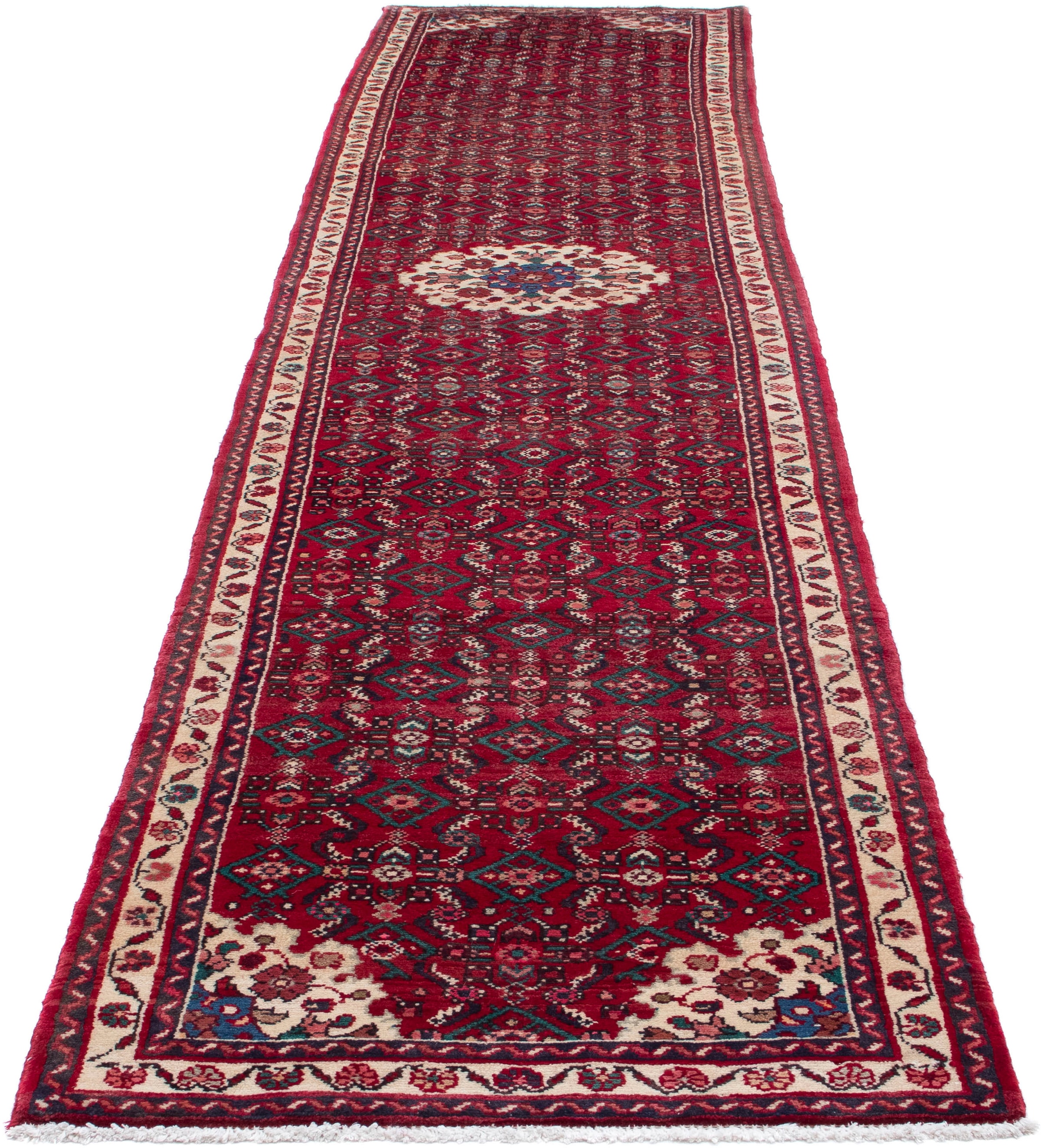 morgenland Orientteppich "Perser - Nomadic - 410 x 85 cm - dunkelrot", rechteckig, 10 mm Höhe, Wohnzimmer, Handgeknüpft,