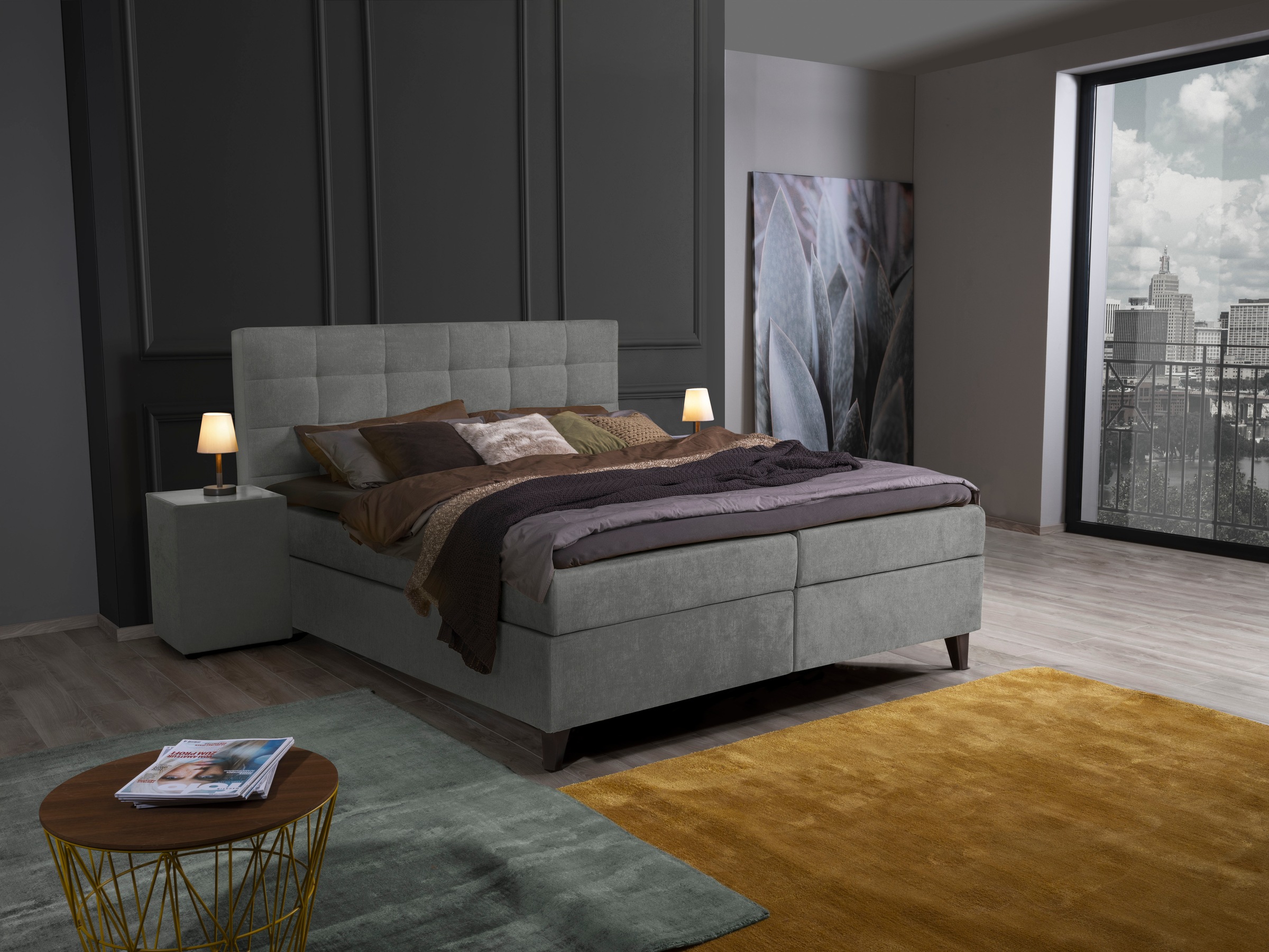 alina Boxspringbett »Neomi«, inklusive Matratze und Topper