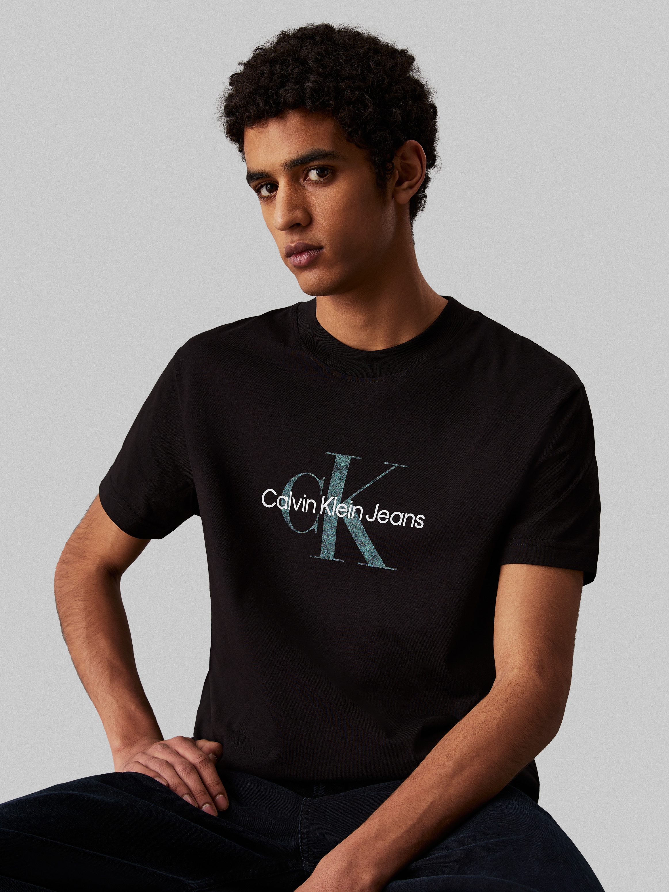 Calvin Klein Jeans Rundhalsshirt "TEXTURED MONOLOGO TEE", Logodruck günstig online kaufen