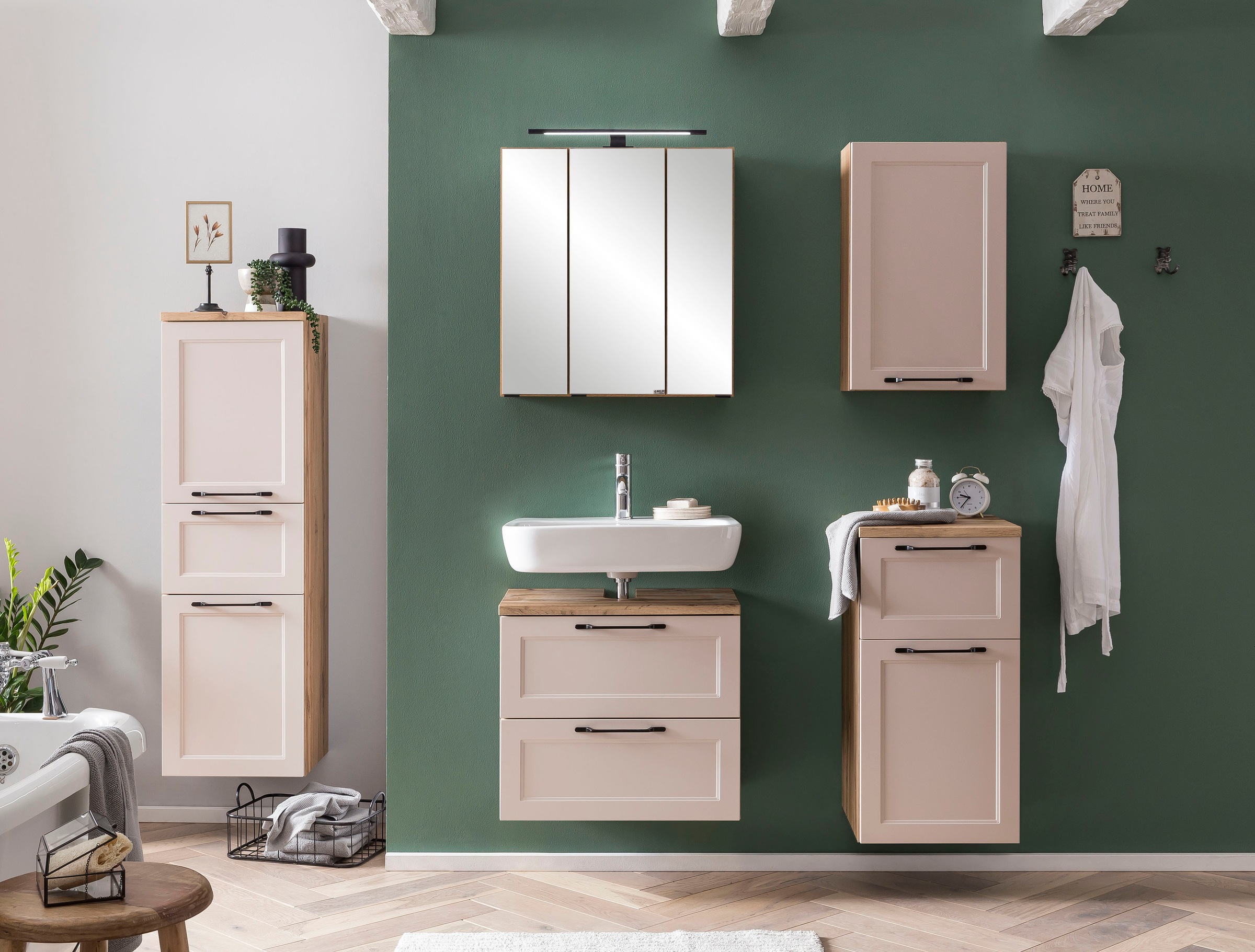 welltime Badmöbel-Set »Lana«, (Komplett-Set, 2 St.), Badezimmer-Set, 2-teilig, 60 cm breit