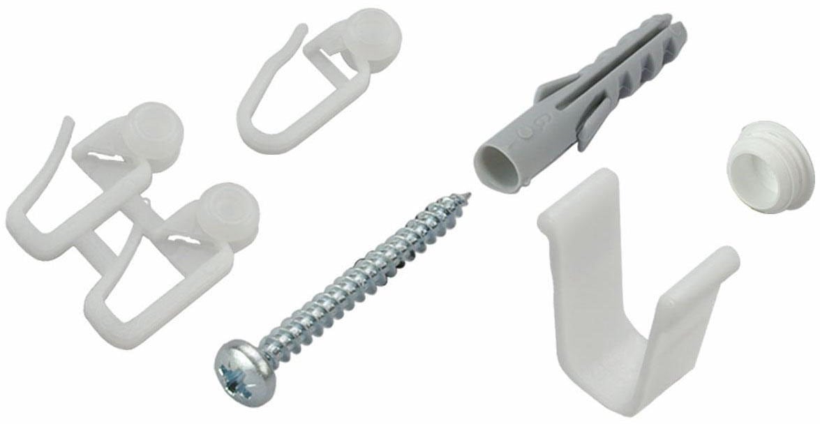 Liedeco Sichtschutzbefestigungen Zubehör-Set "für 1-läufige Gardinenschiene günstig online kaufen