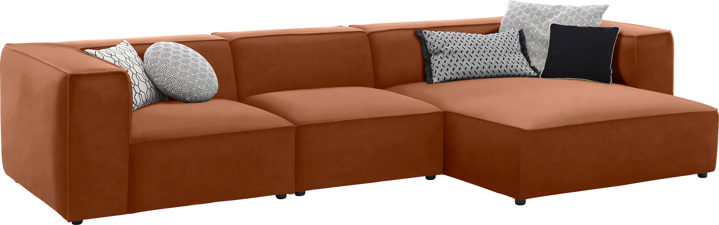 W.SCHILLIG Ecksofa »around-the-block«, mit eleganter Biese, mit Federkern, Breite 341 cm