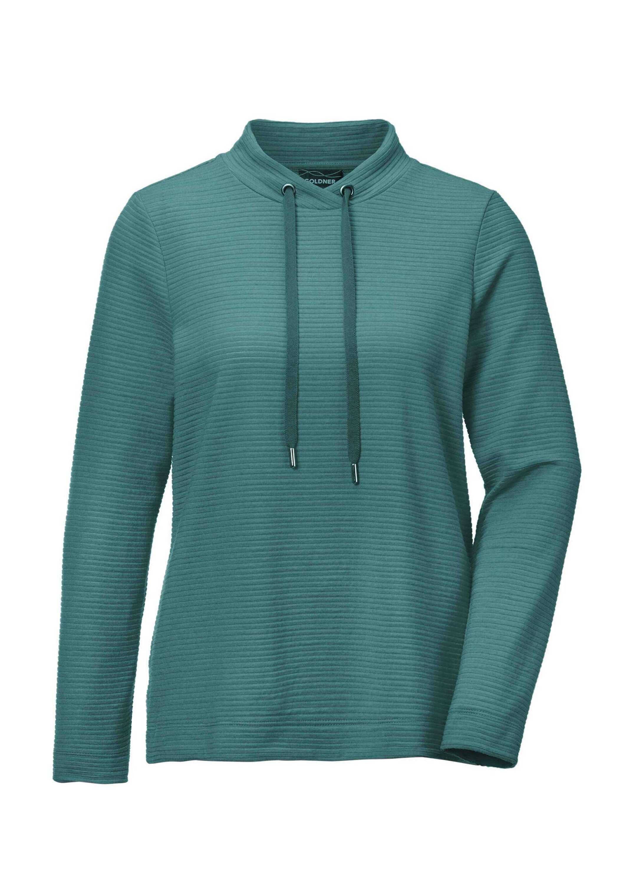 GOLDNER Kurzarmshirt "Kurzgröße Langarm Viskose-Pullover, Stehbund" Sonstige