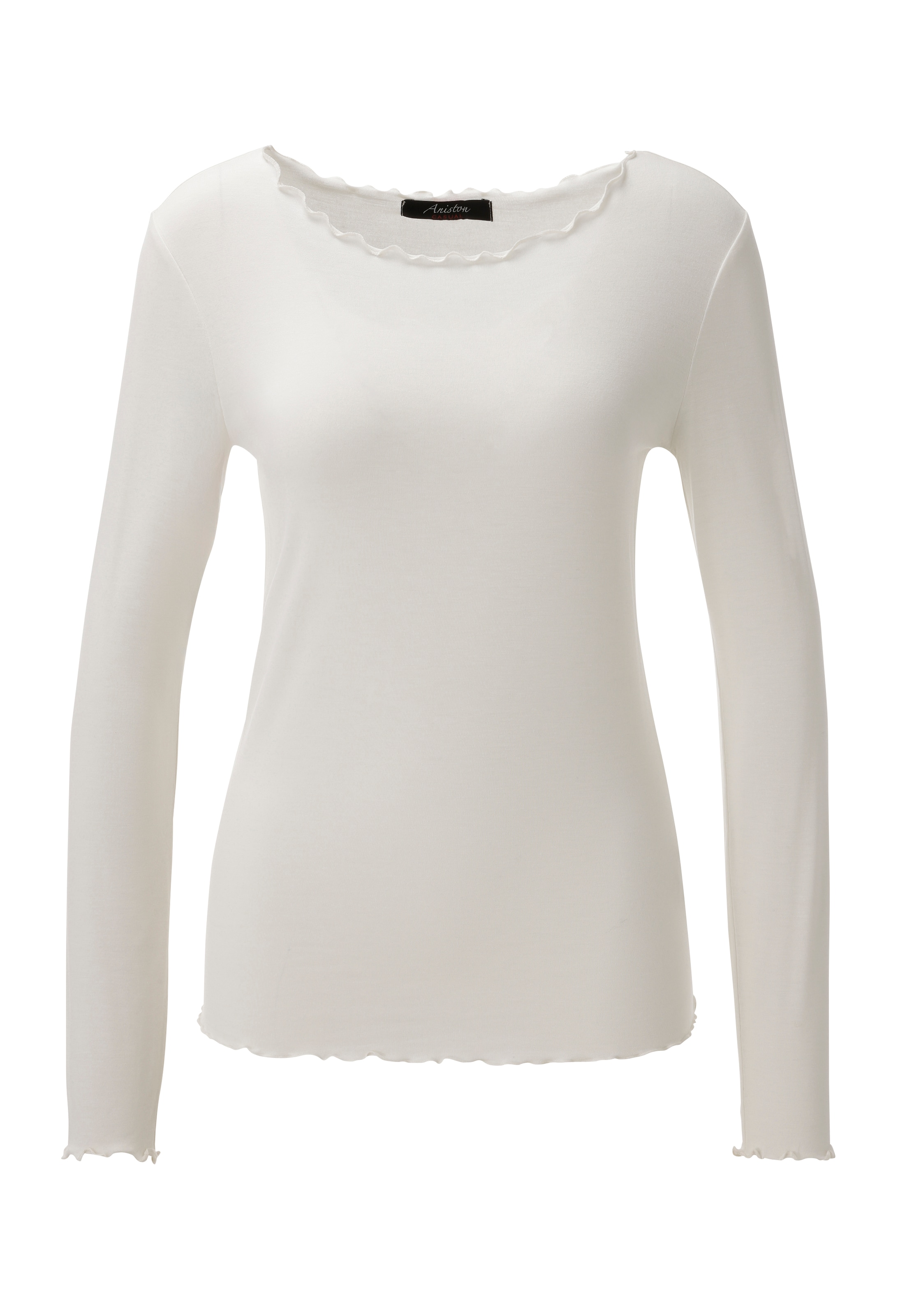 Aniston CASUAL Langarmshirt mit gewellten Abschlüssen - NEUE KOLLEKTION