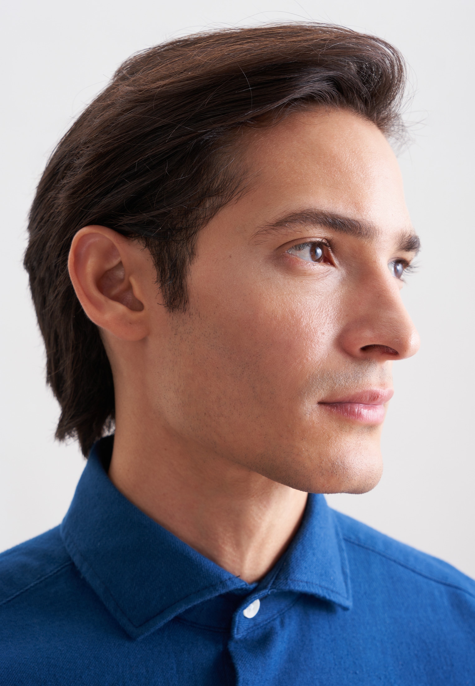 Thumbnail - seidensticker Flanellhemd Slim 1/1 Kentkragen Uni