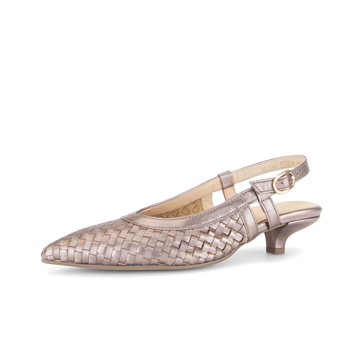 Slingpumps GABOR "Slingpumps", Damen, Gr. 38, beige, Schuhe Slingpumps