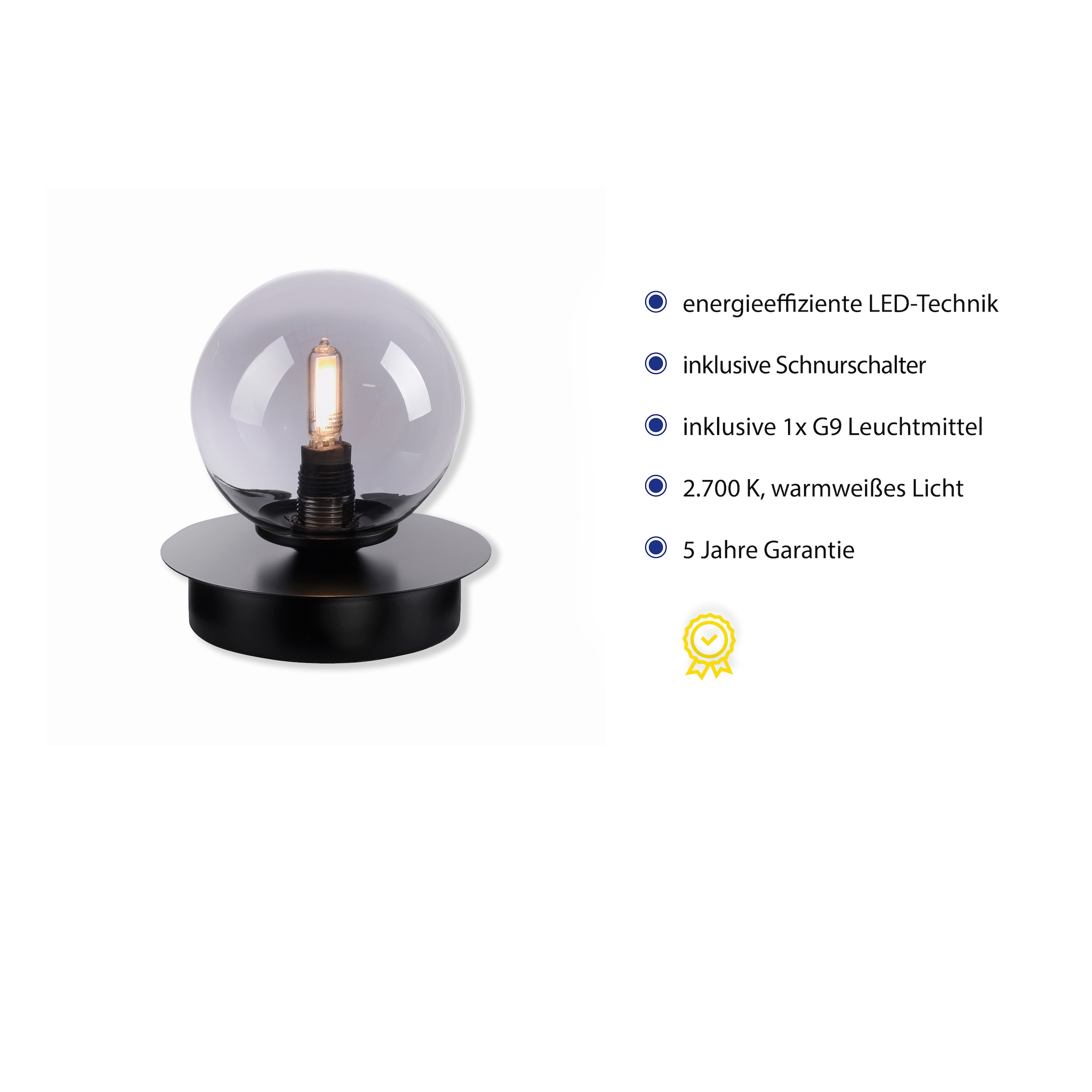 BAUR | flammig-flammig, Schalter, Paul 1 »WIDOW«, Neuhaus LED bestellen Nachttischlampe Schnurschalter