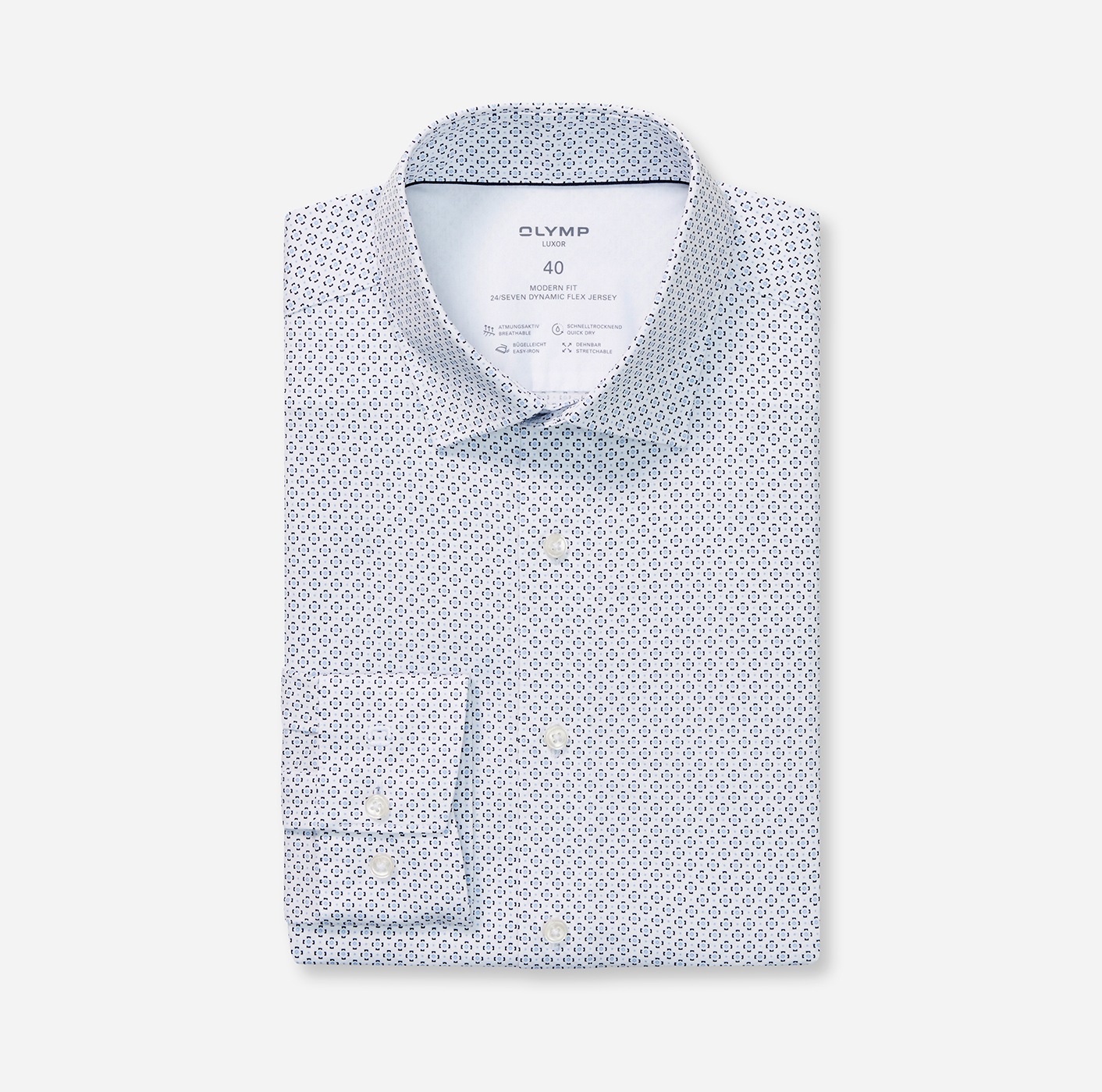 OLYMP Langarmhemd "Luxor 24/Seven modern fit", Atmungsaktiv, gemustert, mod günstig online kaufen