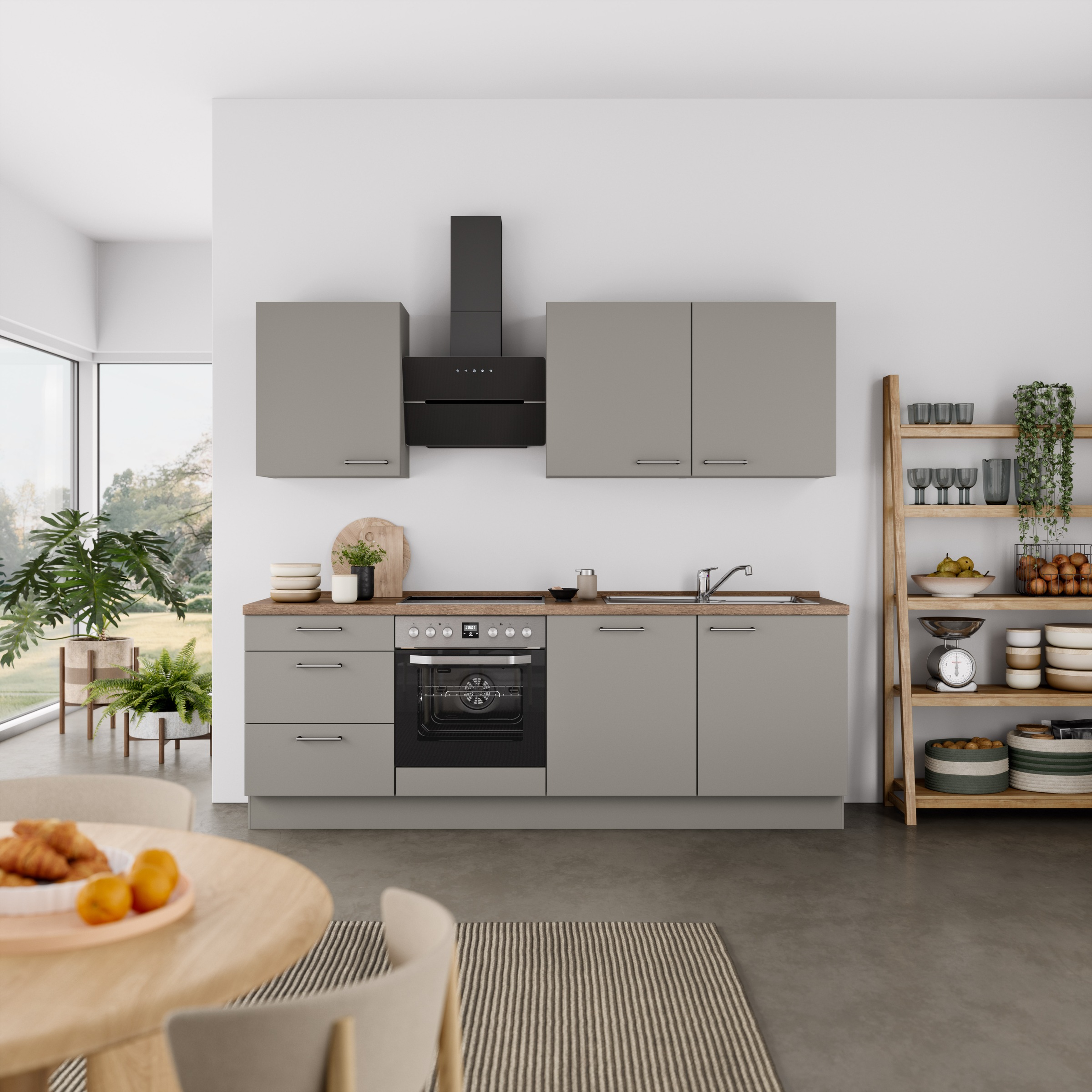 nobilia® Küchenzeile »"Laser II"«, vormontiert, Ausrichtung wählbar, Breite 240 cm, wahlw. mit E-Geräten