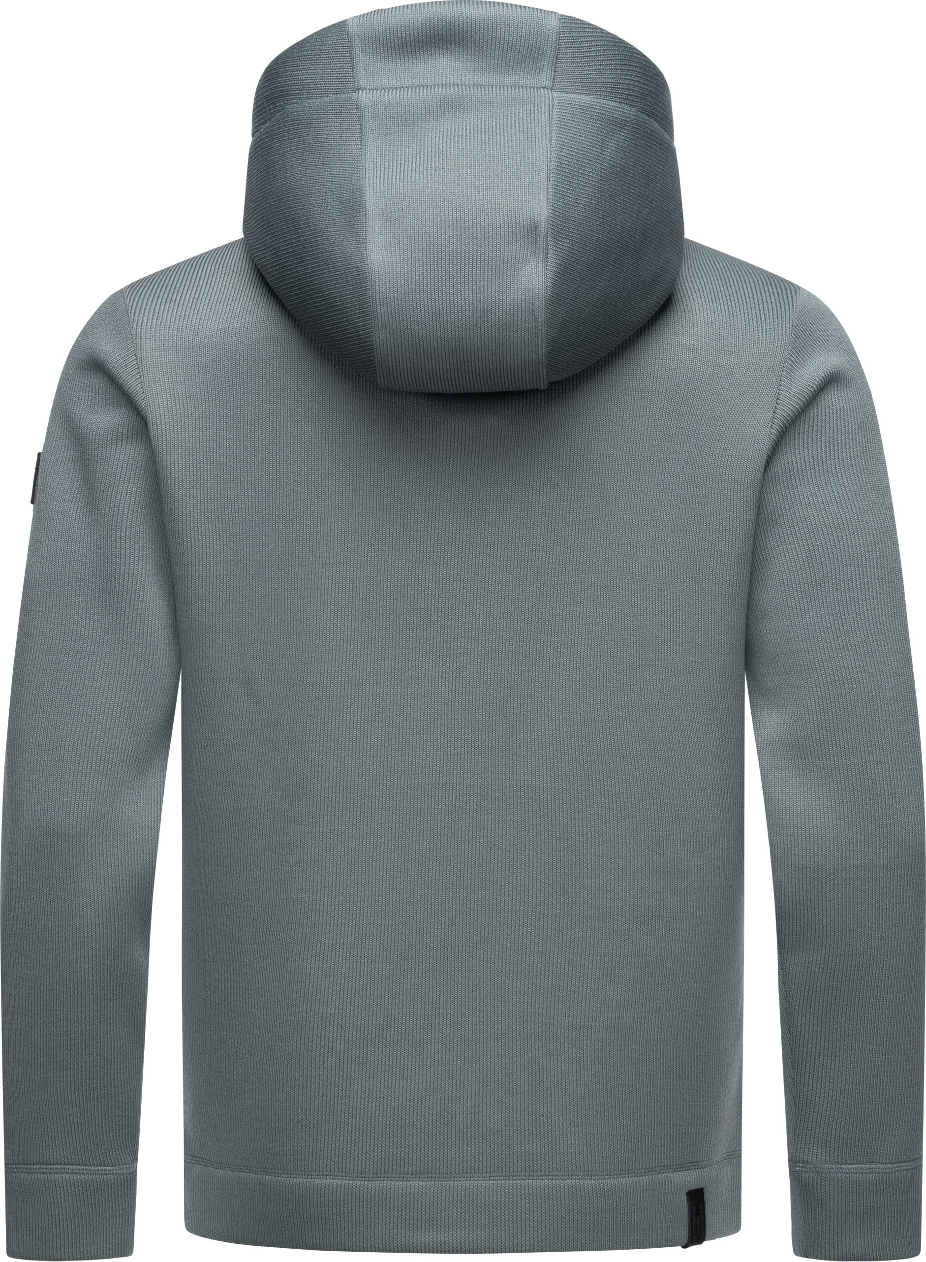 Ragwear Kapuzenstrickjacke »Fabian«, Herren Basic Rippstrick-Jacke mit Kapuze