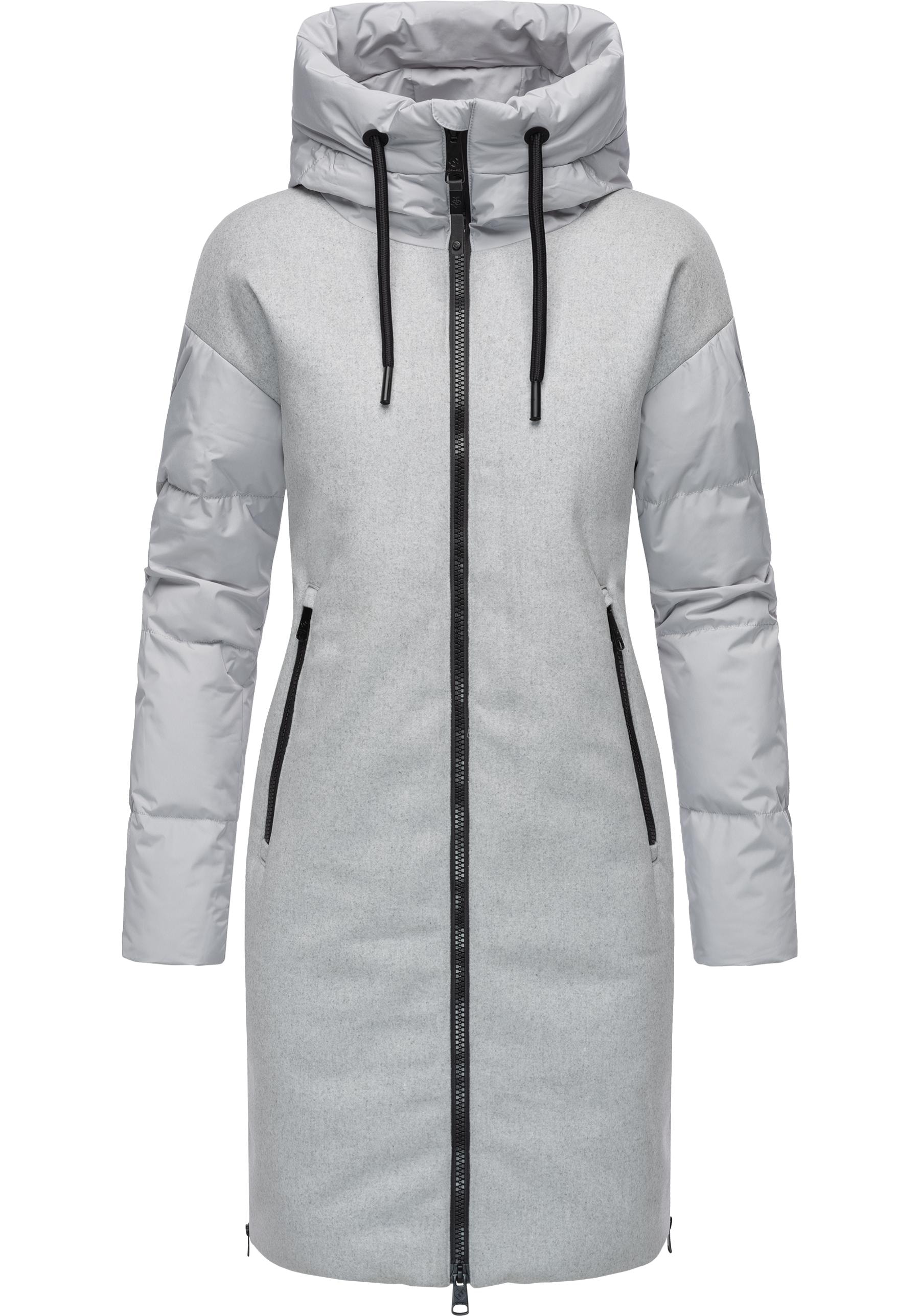 Ragwear Wintermantel »Jumana«, Damen Mantel aus modernem Materialmix mit Kapuze