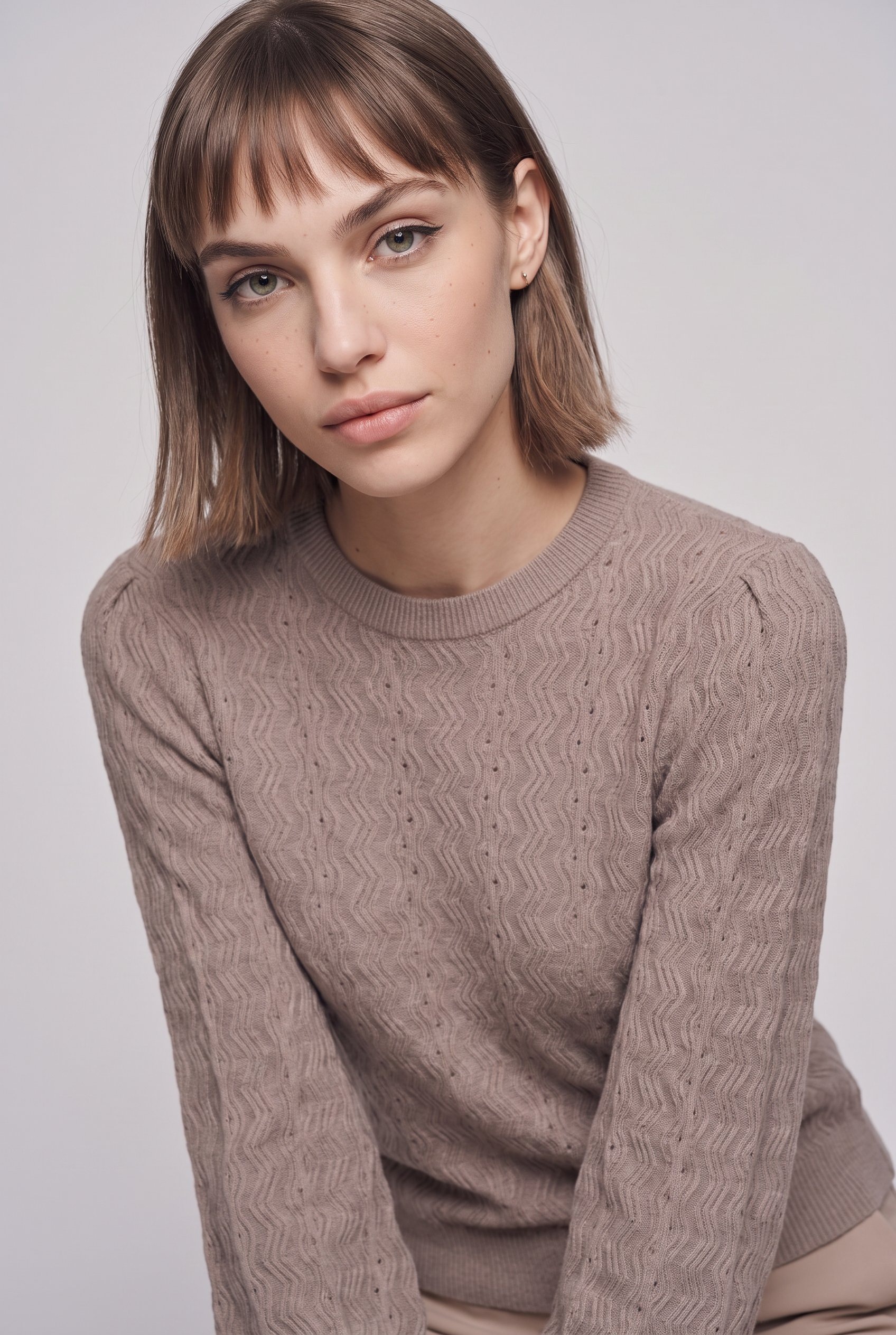ONLY Rundhalspullover »ONLKATIA LS STRUC PUFF ONECK CC KNT« Materialmix, regular fit