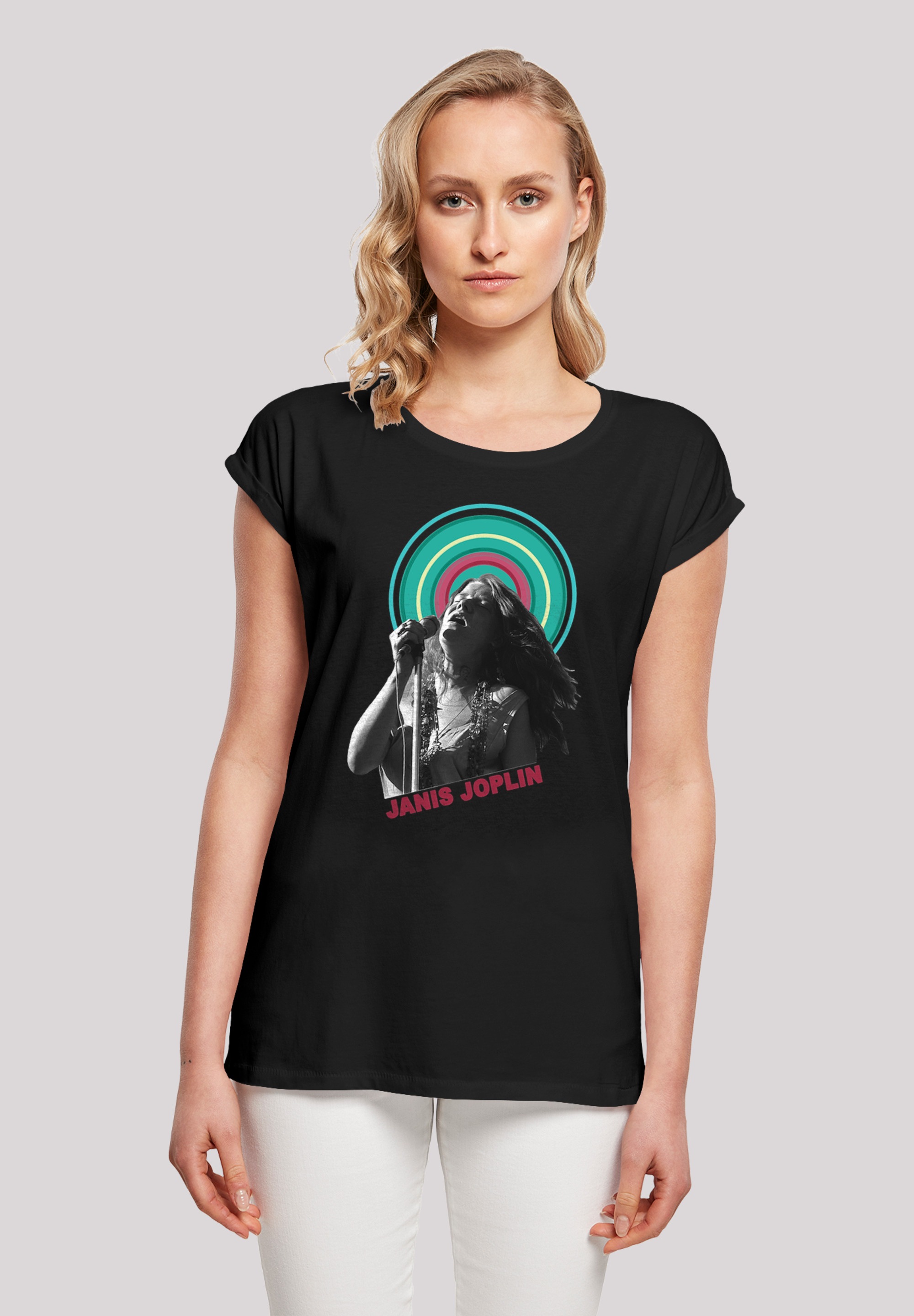 F4NT4STIC T-Shirt "Janis Joplin Halo Photo", Print