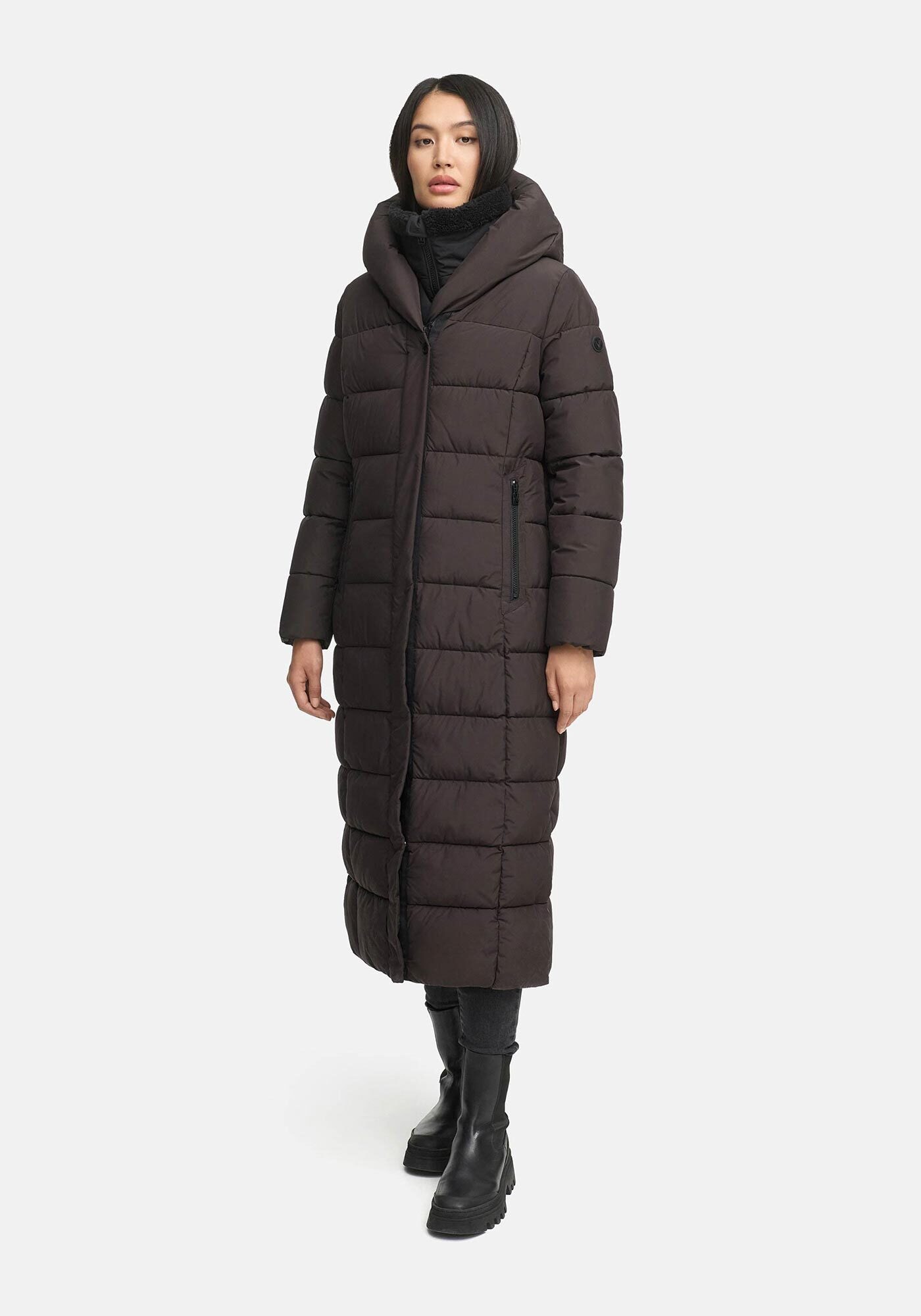 Marikoo Winterjacke »Pakoraa«, extra langer Winter Mantel mit abnehmbaren Innenteil