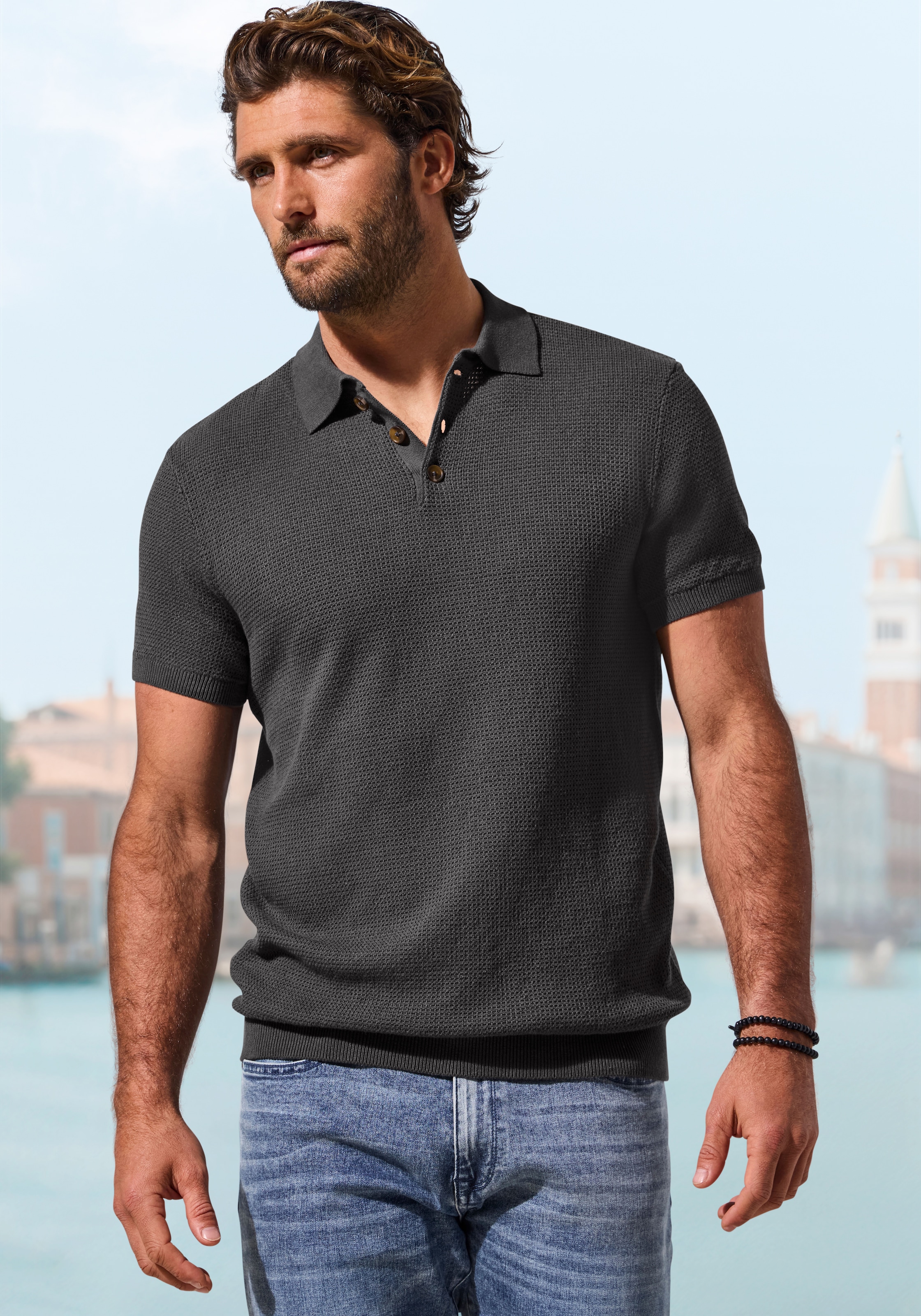 John Devin Poloshirt "- Strick Poloshirt, Regular fit" mit Polokragen und k günstig online kaufen