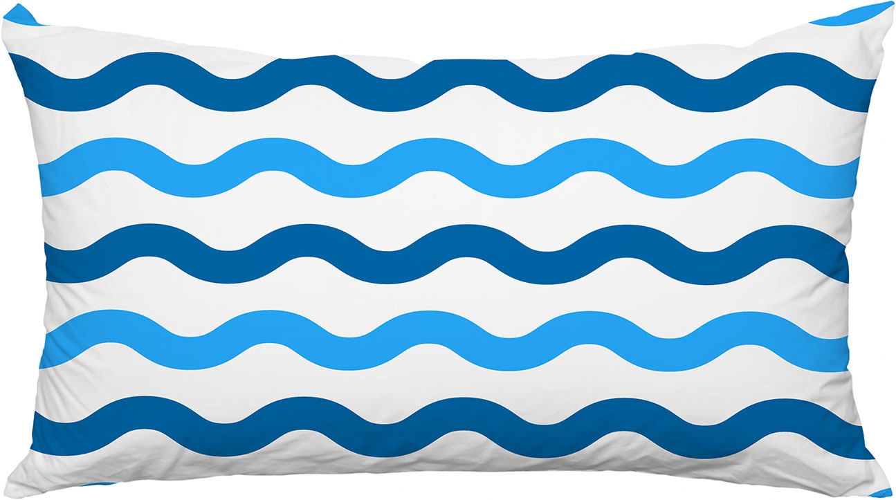 queence Dekokissen "Wellen Meer" Premium Outdoor Kissenbezug; Format: 60x40 cm