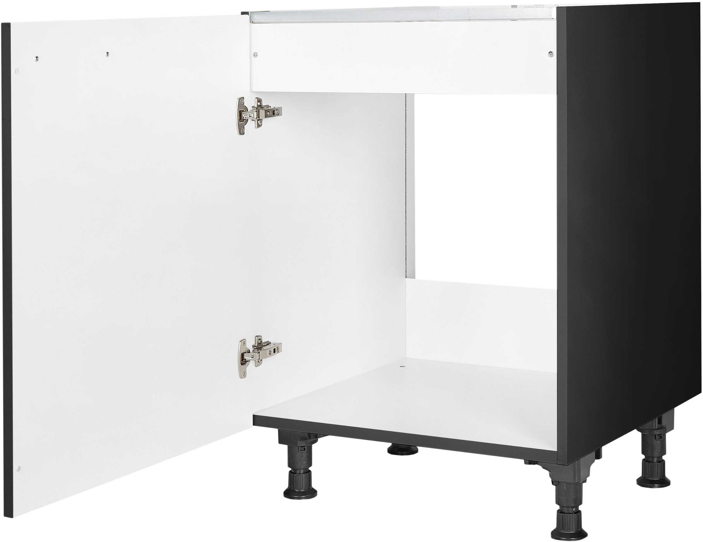 nobilia® Spülenschrank »"Touch", Ausrichtung wählbar, vormontiert, in den Breiten«, 45 und 60 cm, mit höhenverstellbaren Sockelfüßen