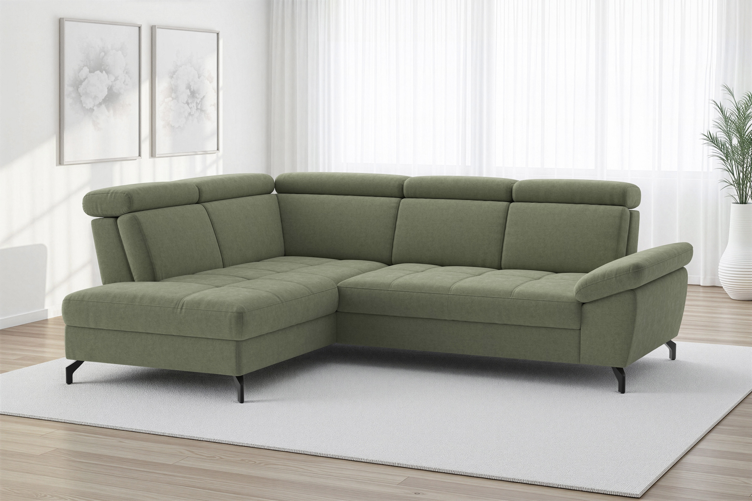 sit&more Ecksofa "Vanity; L-Form, B. 254 cm" Inkl.Sitz-,Kopf-und Armteilverstellung
