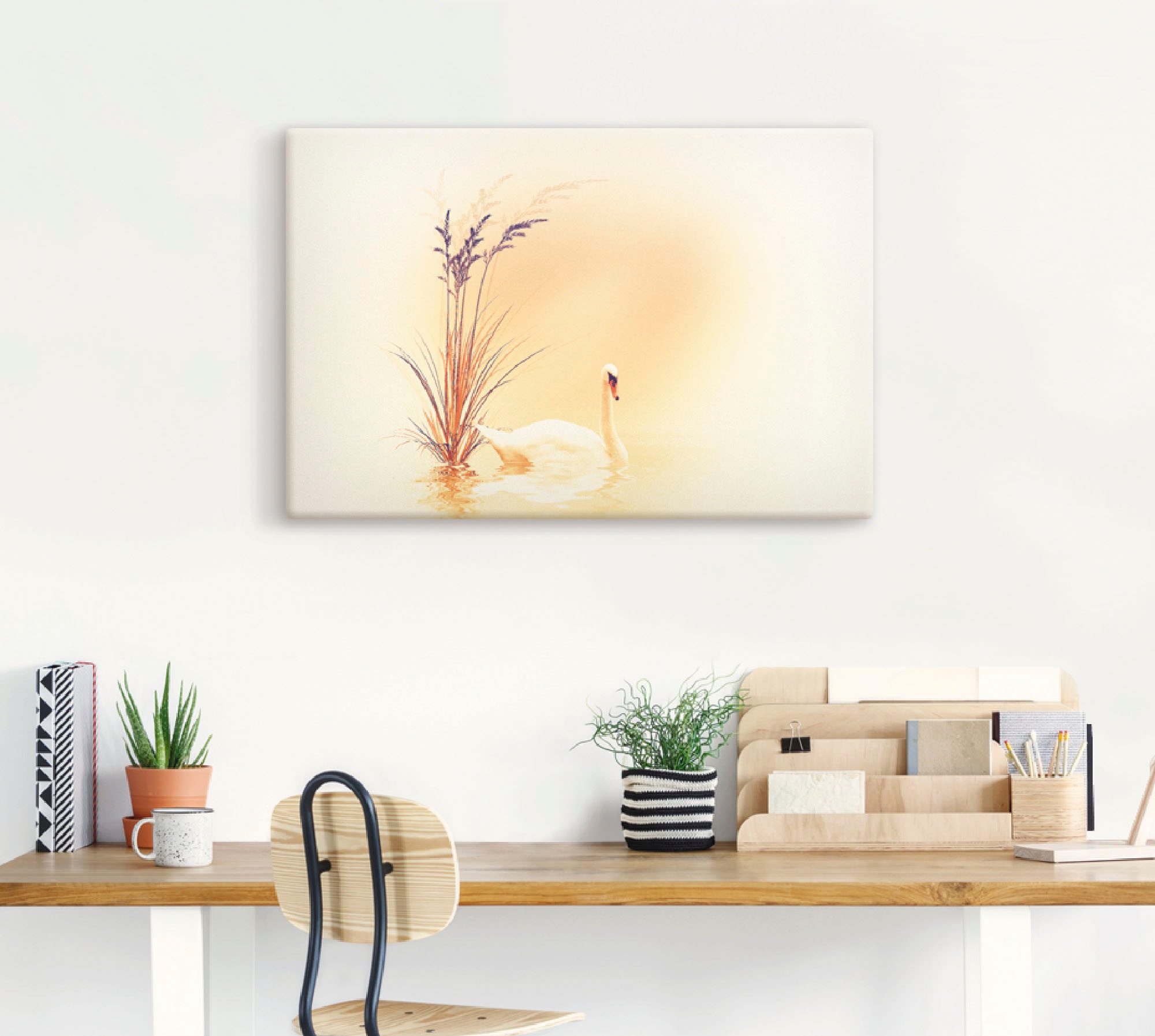 Artland Wandbild »Weisser Schwan«, Vögel, (1 St.), als Alubild, Outdoorbild, Leinwandbild in verschied. Größen