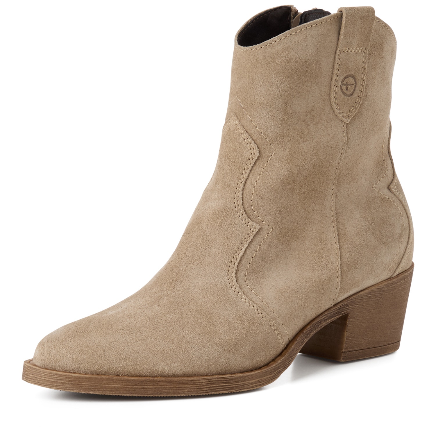 Tamaris Cowboy Stiefelette Blockabsatz, Festival, Western-Boots mit modischen Nähten