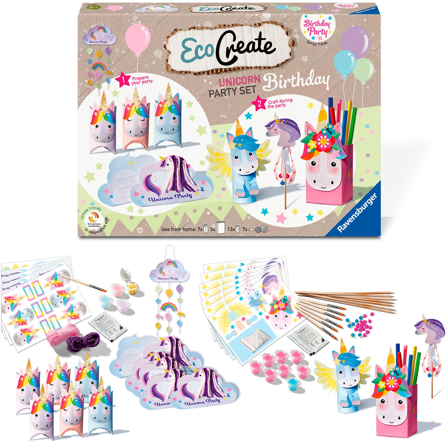 Ravensburger Kreativset »Geburtstags-Box: Einhorn​«, Made in Europe